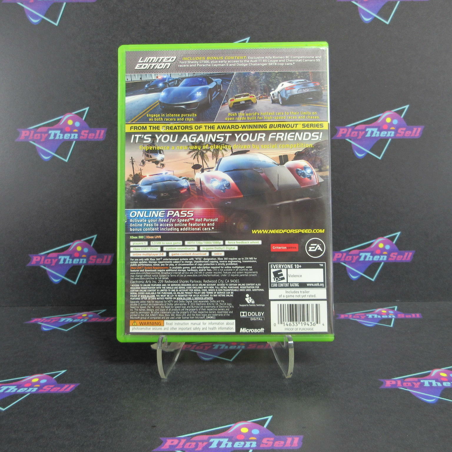 Need for Speed Hot Pursuit Limited Edition Xbox 360 AD CIB - Very Good