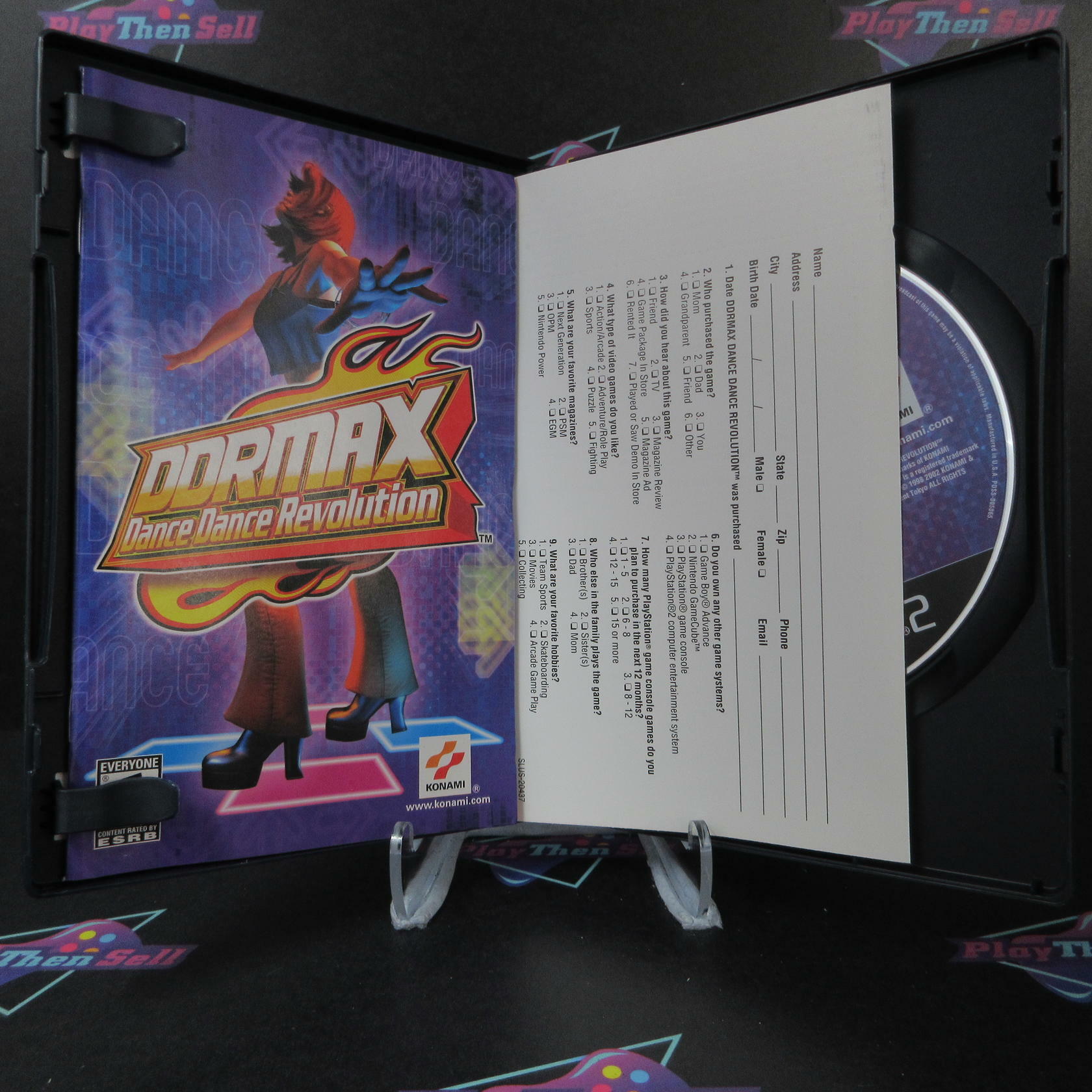 DDR Max Dance Dance Revolution + Reg Card PS2 PlayStation 2 AD Complete CIB - Very Good