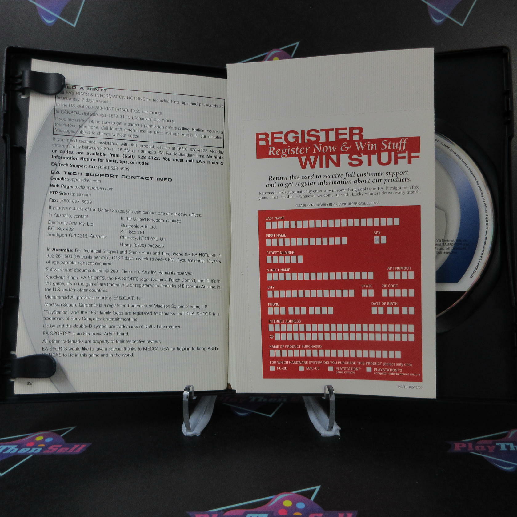 Knockout Kings 2001 + Reg Card PS2 PlayStation 2 MD Complete CIB - Very Good