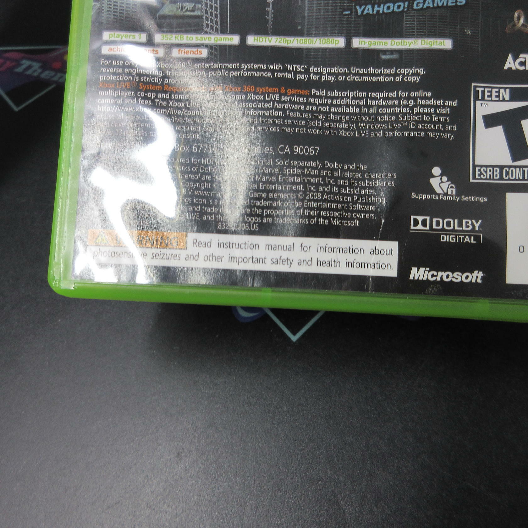 Spider-Man Web of Shadows Xbox 360 AD Complete CIB - Very Good