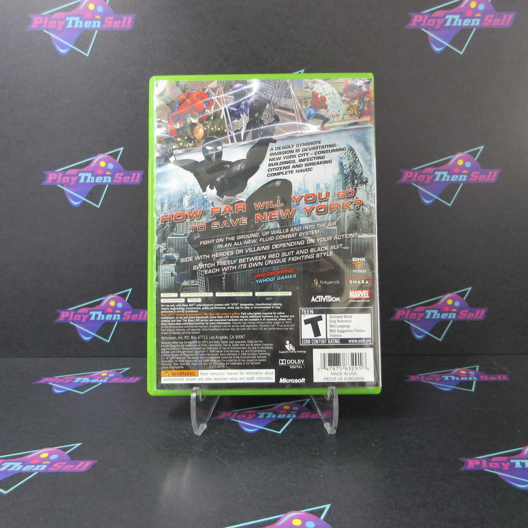 Spider-Man Web of Shadows Xbox 360 AD Complete CIB - Very Good