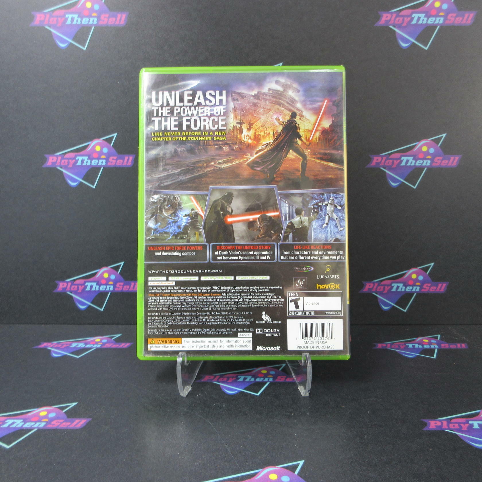 Star Wars the Force Unleashed Xbox 360 AD Complete CIB - Very Good