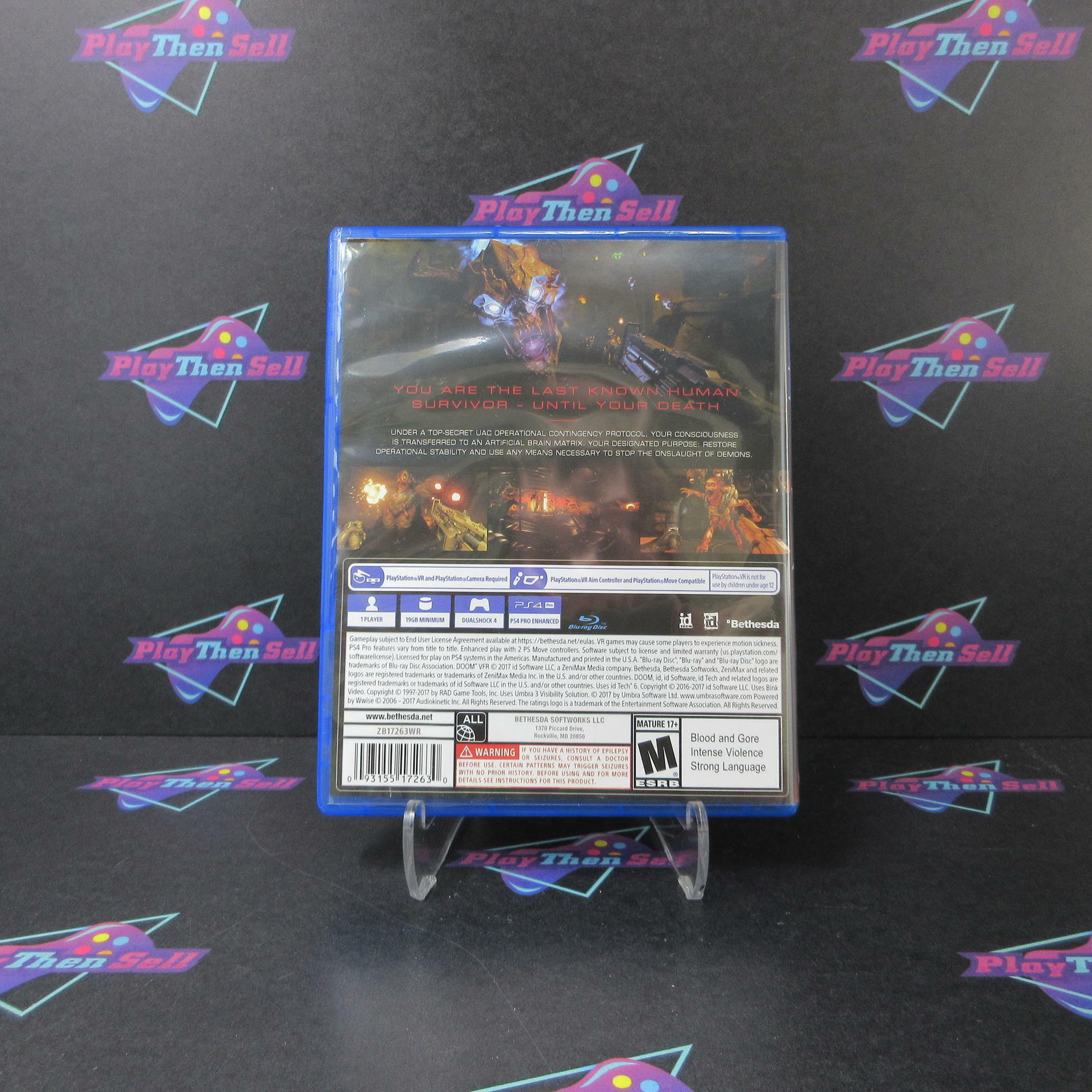 DOOM VFR PSVR PS4 PlayStation 4 AD Complete CIB - Very Good