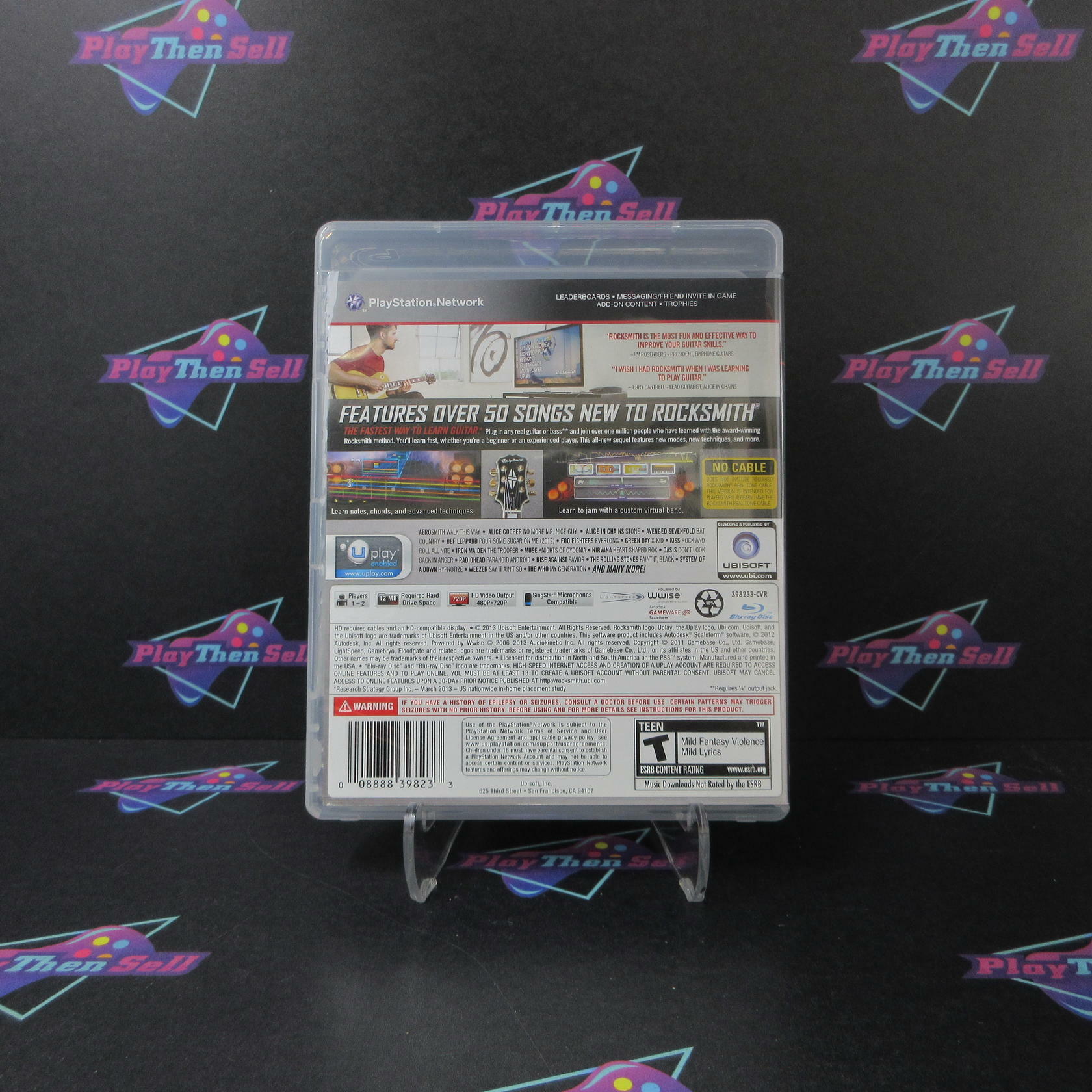 Rocksmith 2014 Edition Alt Art PS3 PlayStation 3 + Stickers - Like New