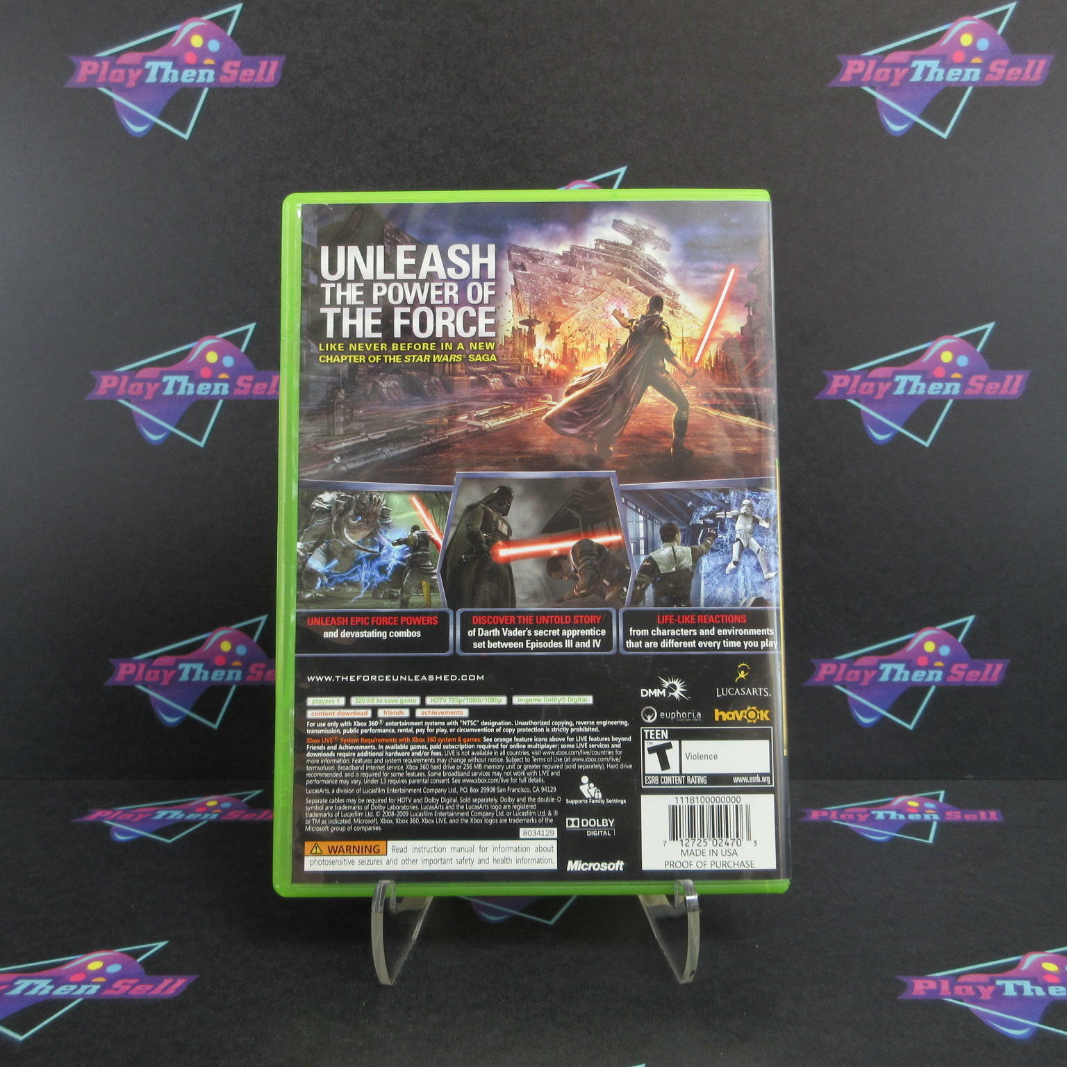Star Wars the Force Unleashed Platinum Hits Xbox 360 - Like New