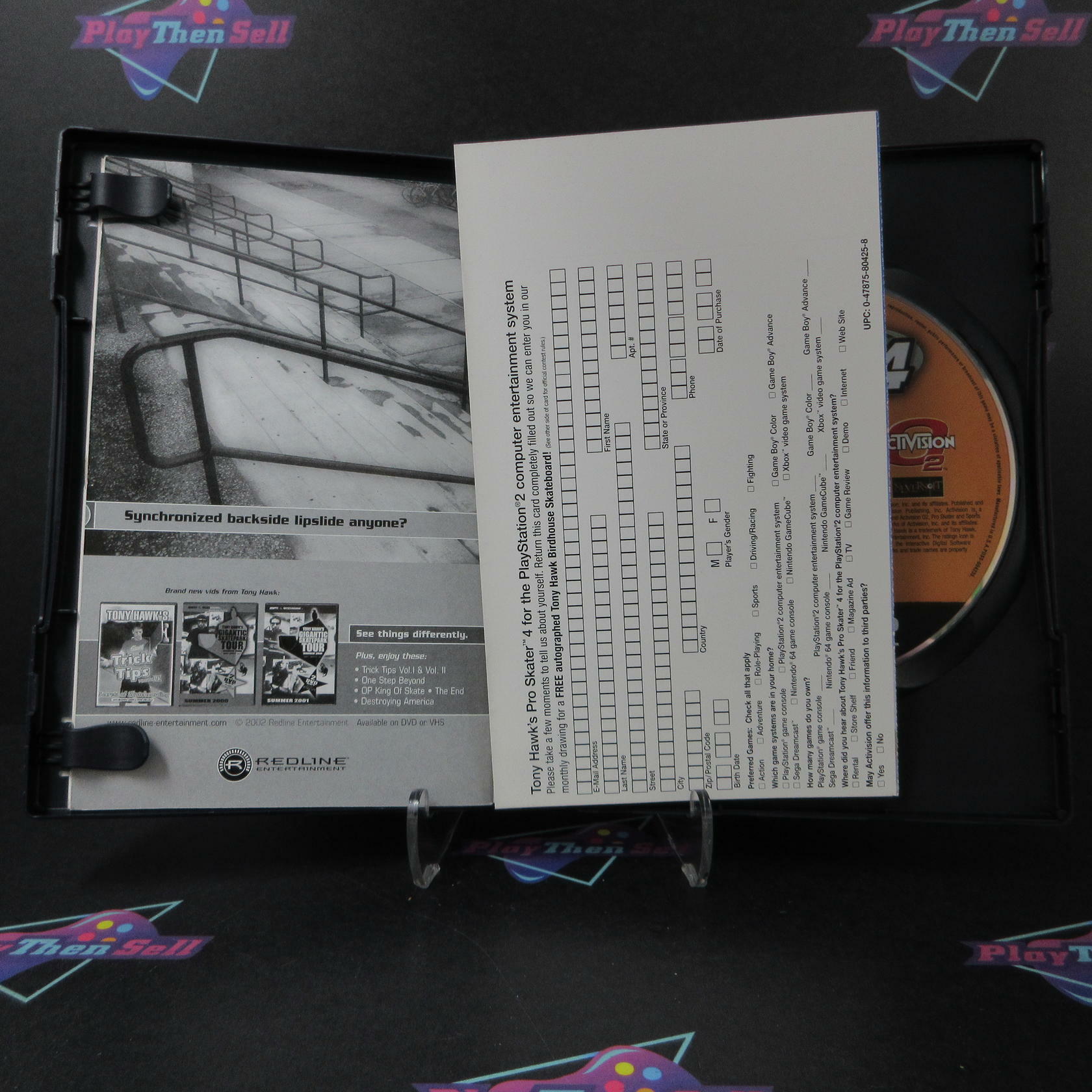 Tony Hawk's Pro Skater 4 + Reg Card PS2 PlayStation 2 AD Complete - Very Good