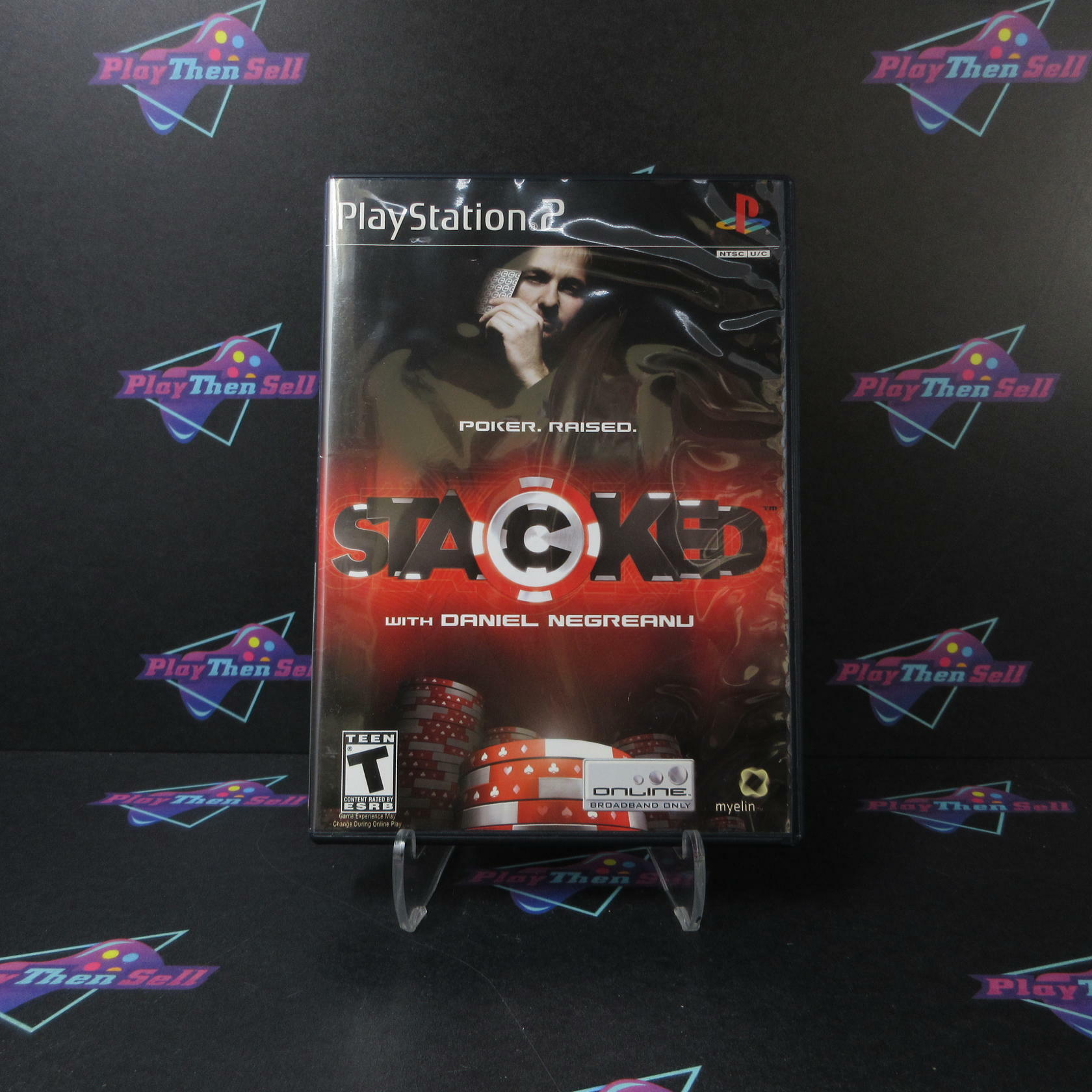 Stacked with Daniel Negreanu Rental Art PS2 PlayStation 2 AD/NM - Very Good