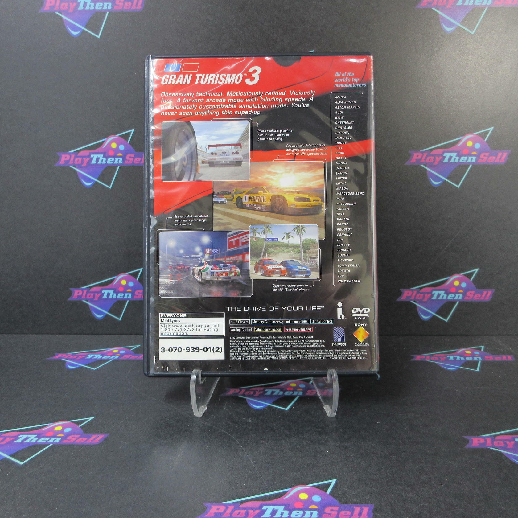 Gran Turismo 3 A-spec Red Cover PS2 PlayStation 2 AD/NM - Very Good