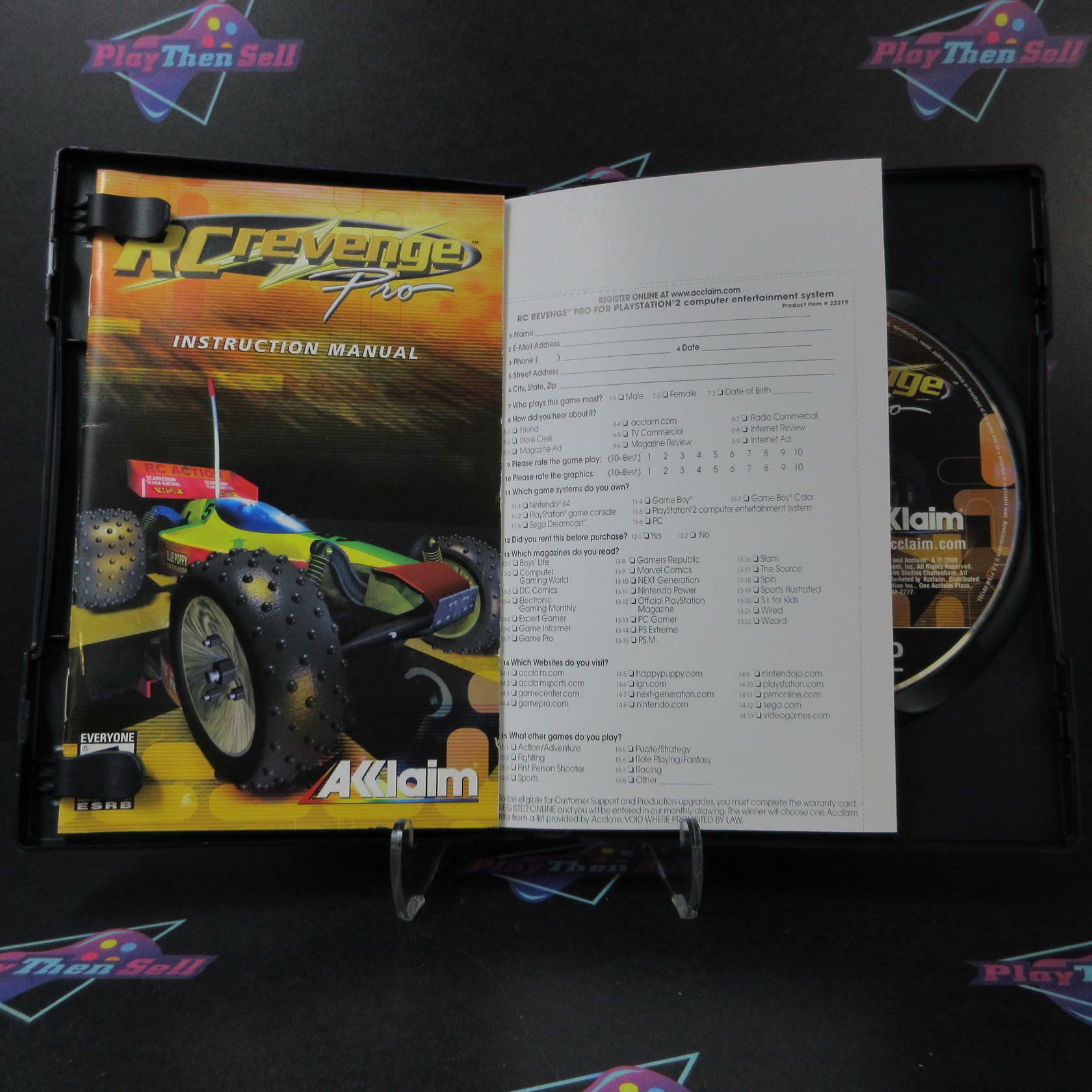 RC Revenge Pro PS2 PlayStation 2 AD + Reg Card Complete CIB - Very Good