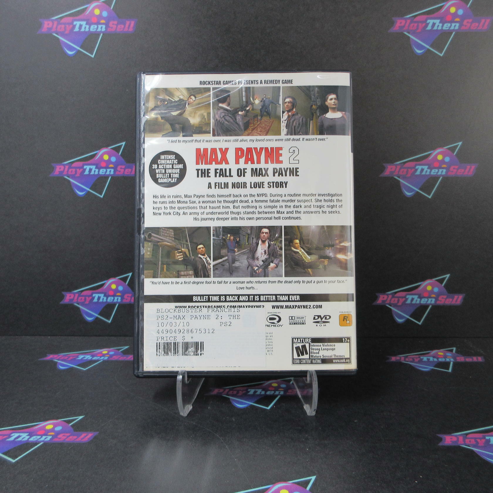 Max Payne 2 The Fall of Max Payne PS2 PlayStation 2 AD/DD/NM - Very Good