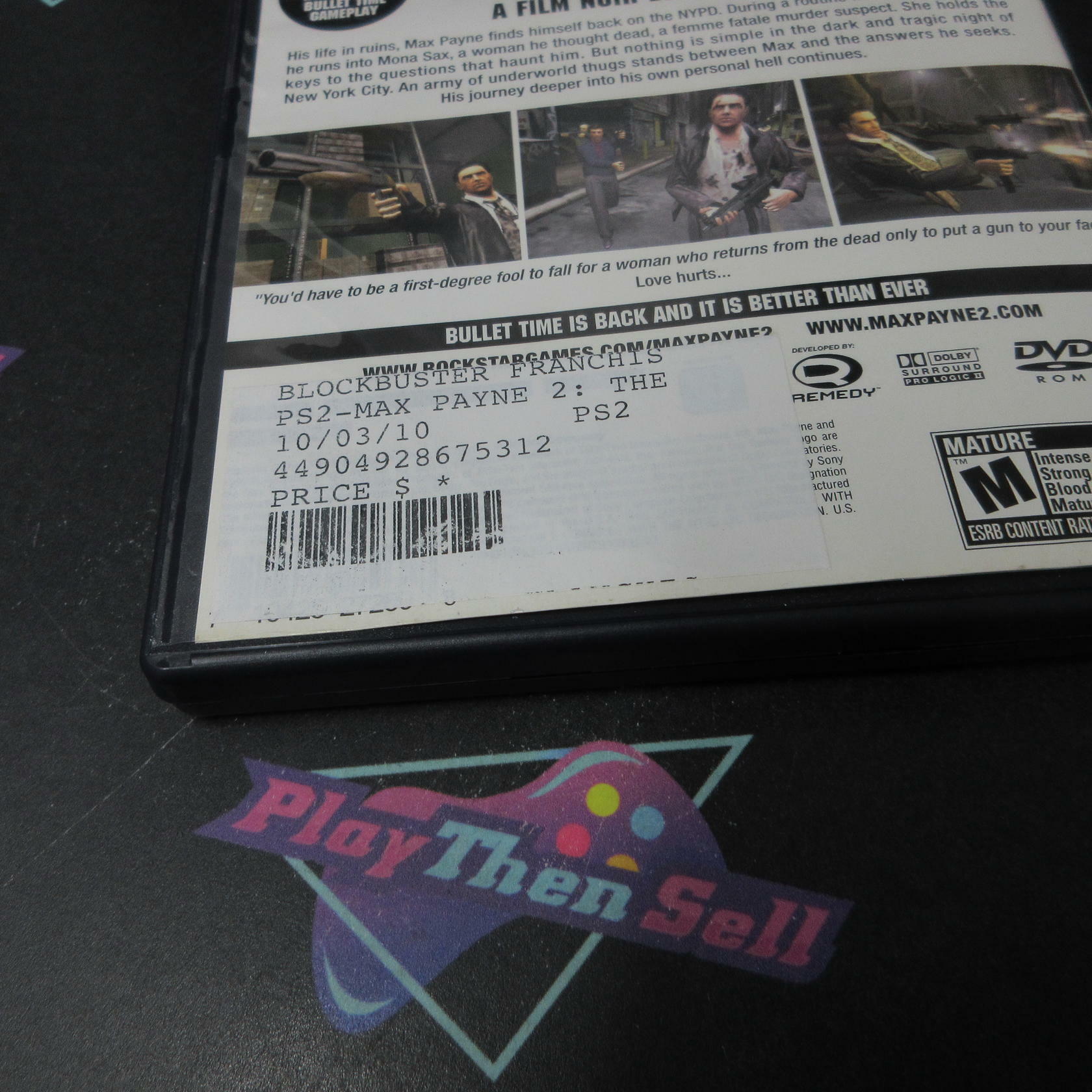 Max Payne 2 The Fall of Max Payne PS2 PlayStation 2 AD/DD/NM - Very Good