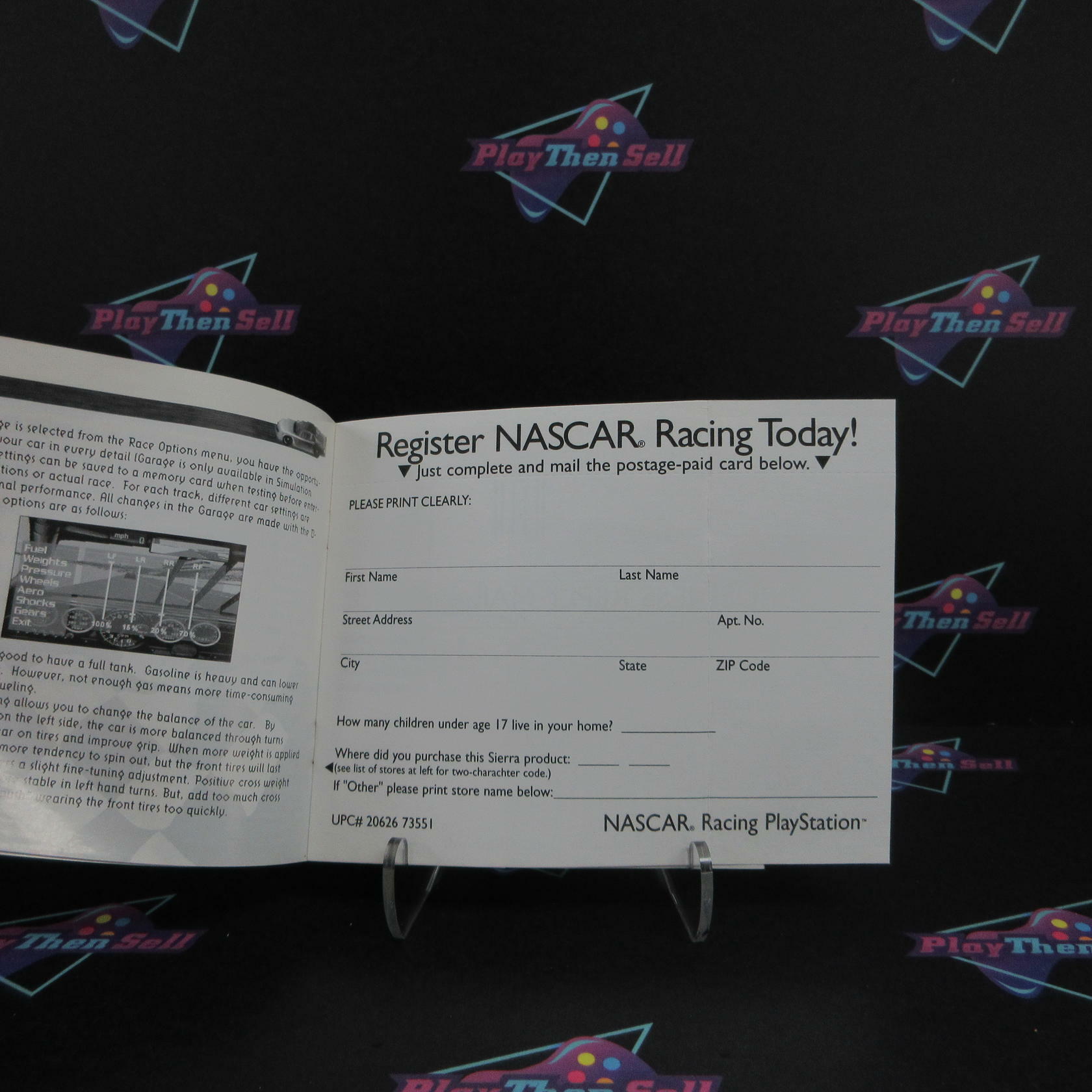 NASCAR Racing PS1 PlayStation 1 + Reg Card - Like New
