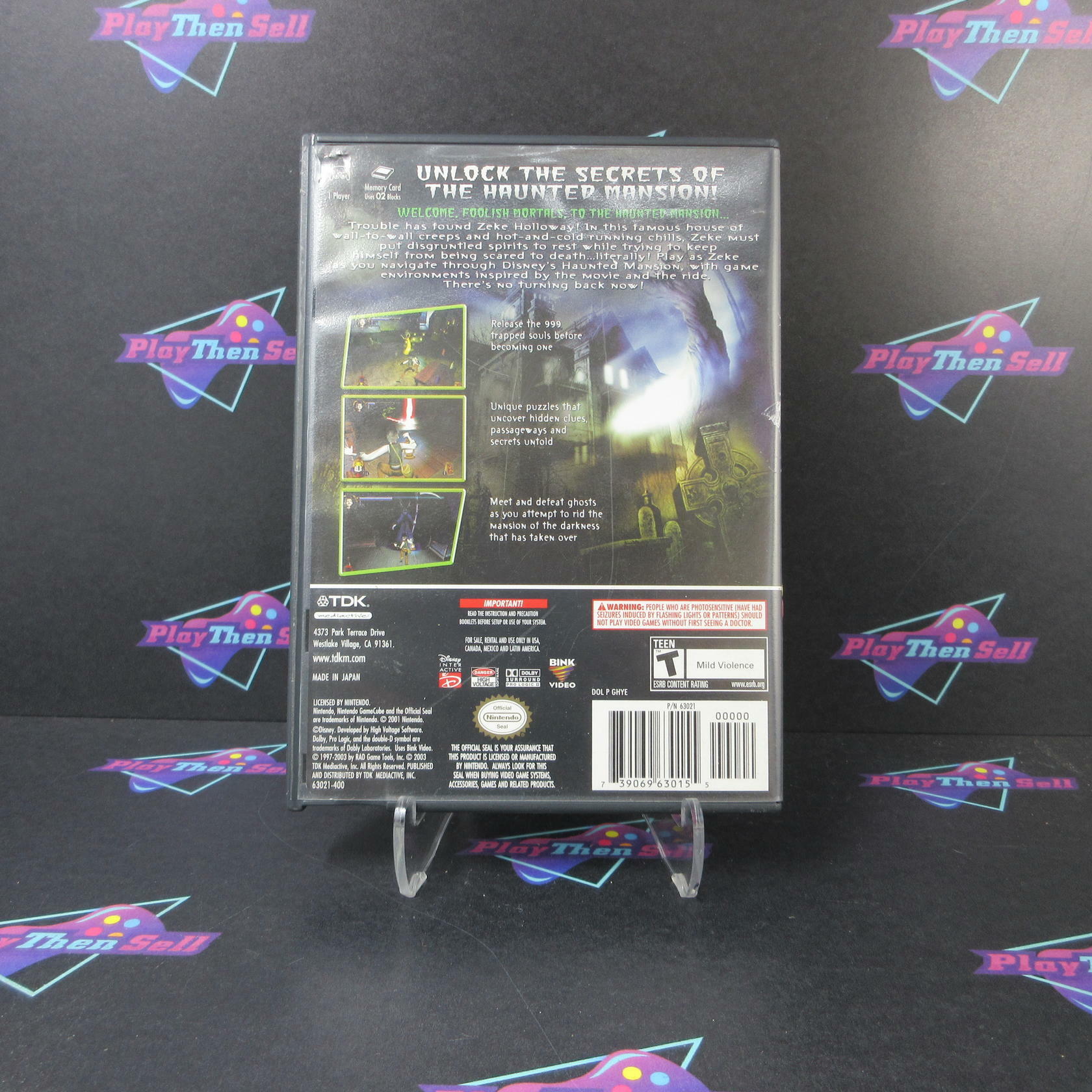 Haunted Mansion Nintendo GameCube AD + Reg Card / Moive Ticket Complete CIB - Very Good