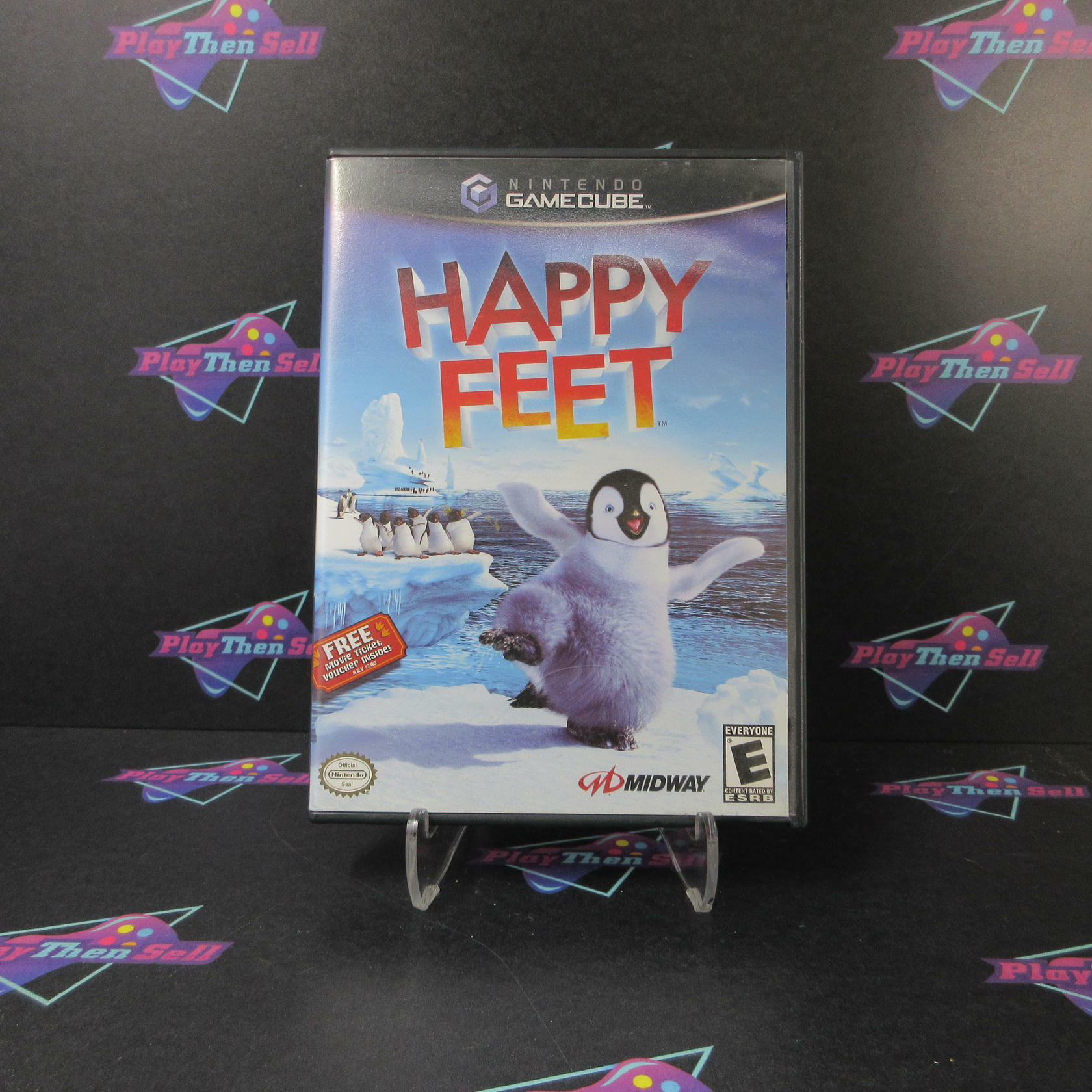 Happy Feet Nintendo Gamecube + Reg Card / Movie Ticket - Like New