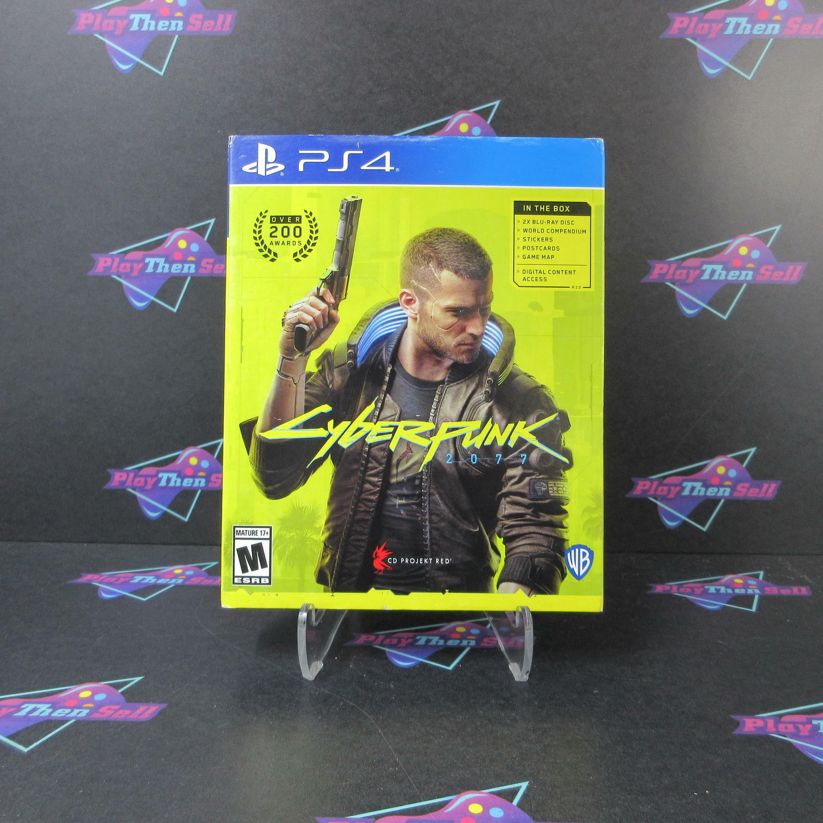 Cyberpunk 2077 Steelbook Edition PS4 PlayStation 4 + Sleeve/Stickers/Map - Like New