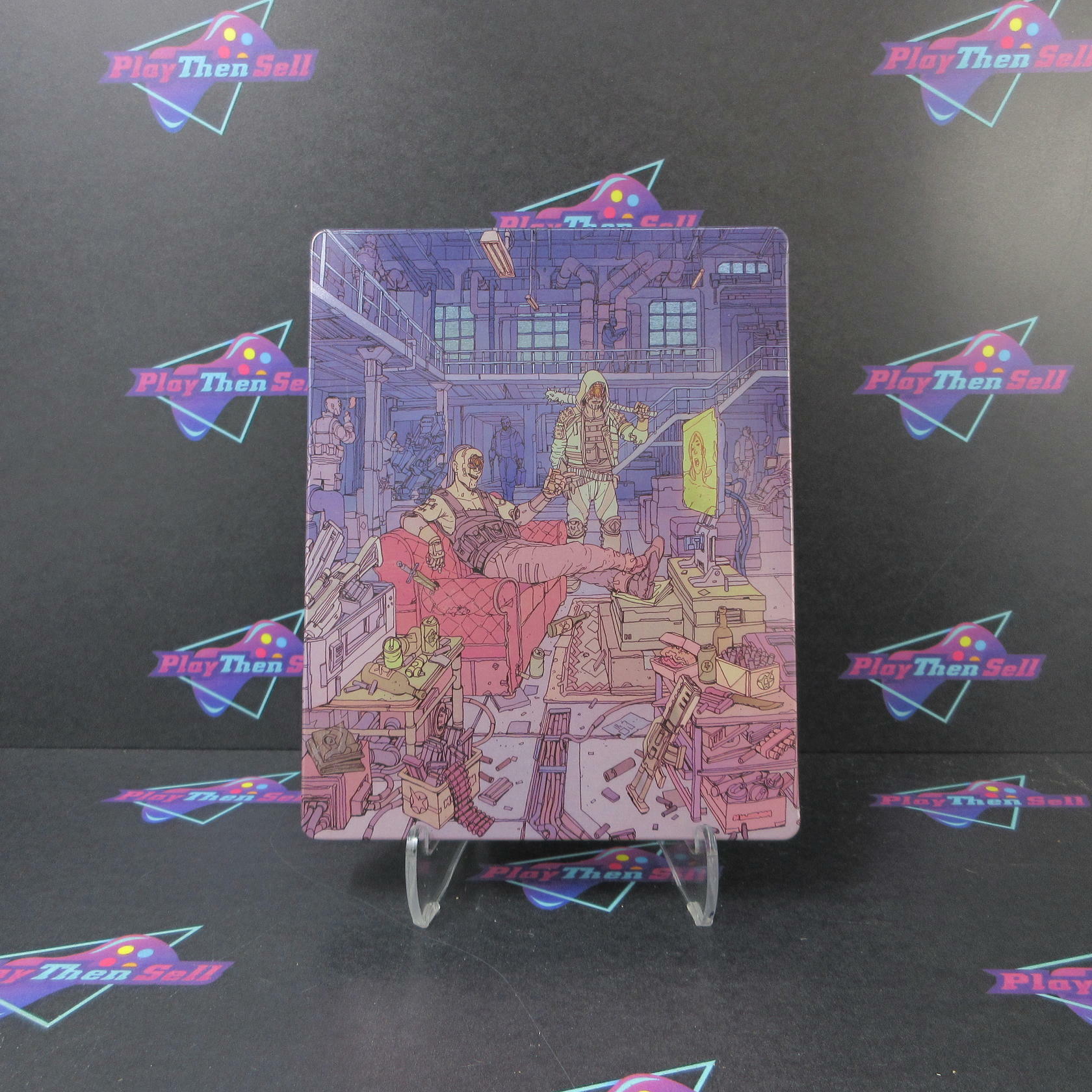 Cyberpunk 2077 Steelbook Edition PS4 PlayStation 4 + Sleeve/Stickers/Map - Like New