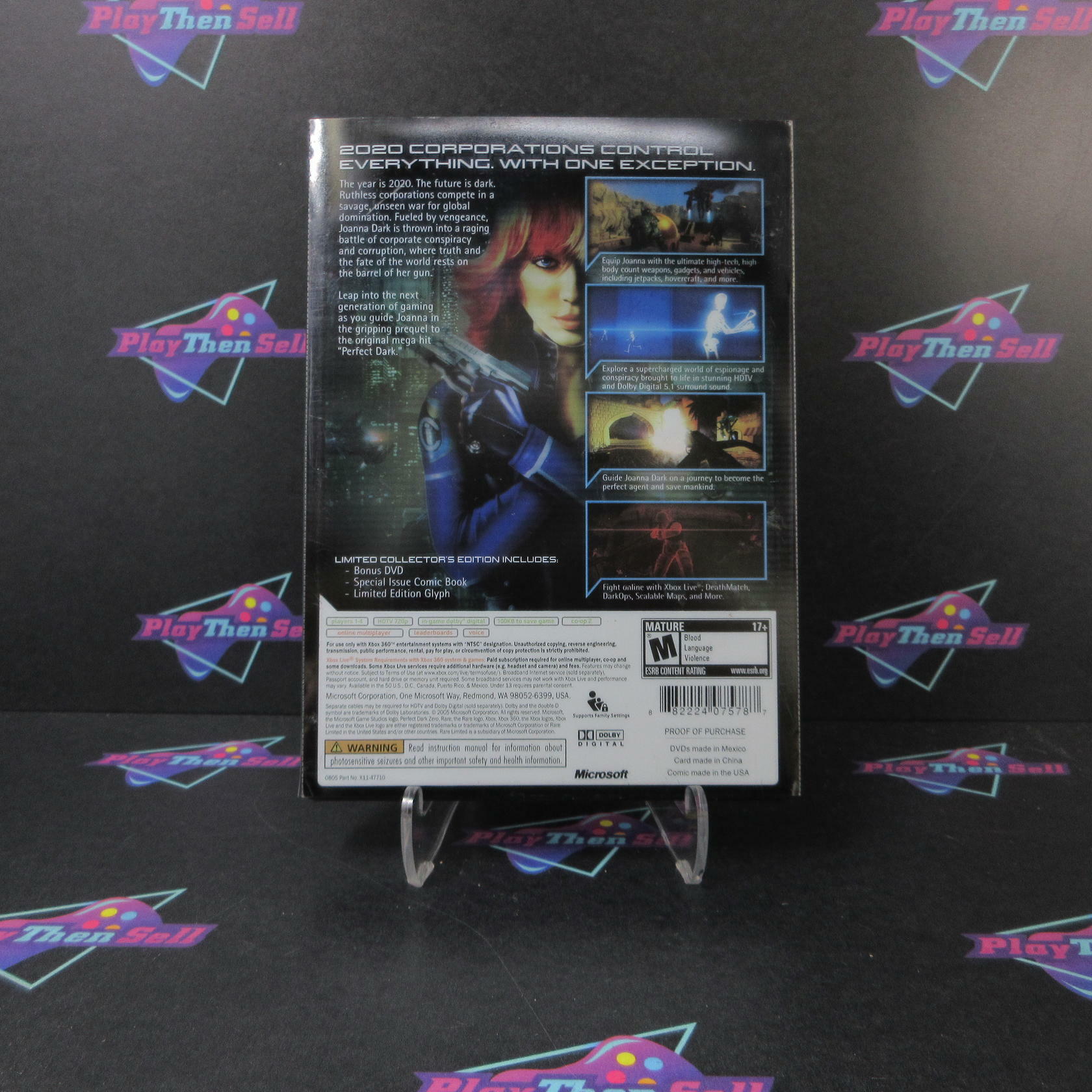 Perfect Dark Zero Xbox 360 Limited Collector's Edition Steelbook + Comic / Glyph - Like New