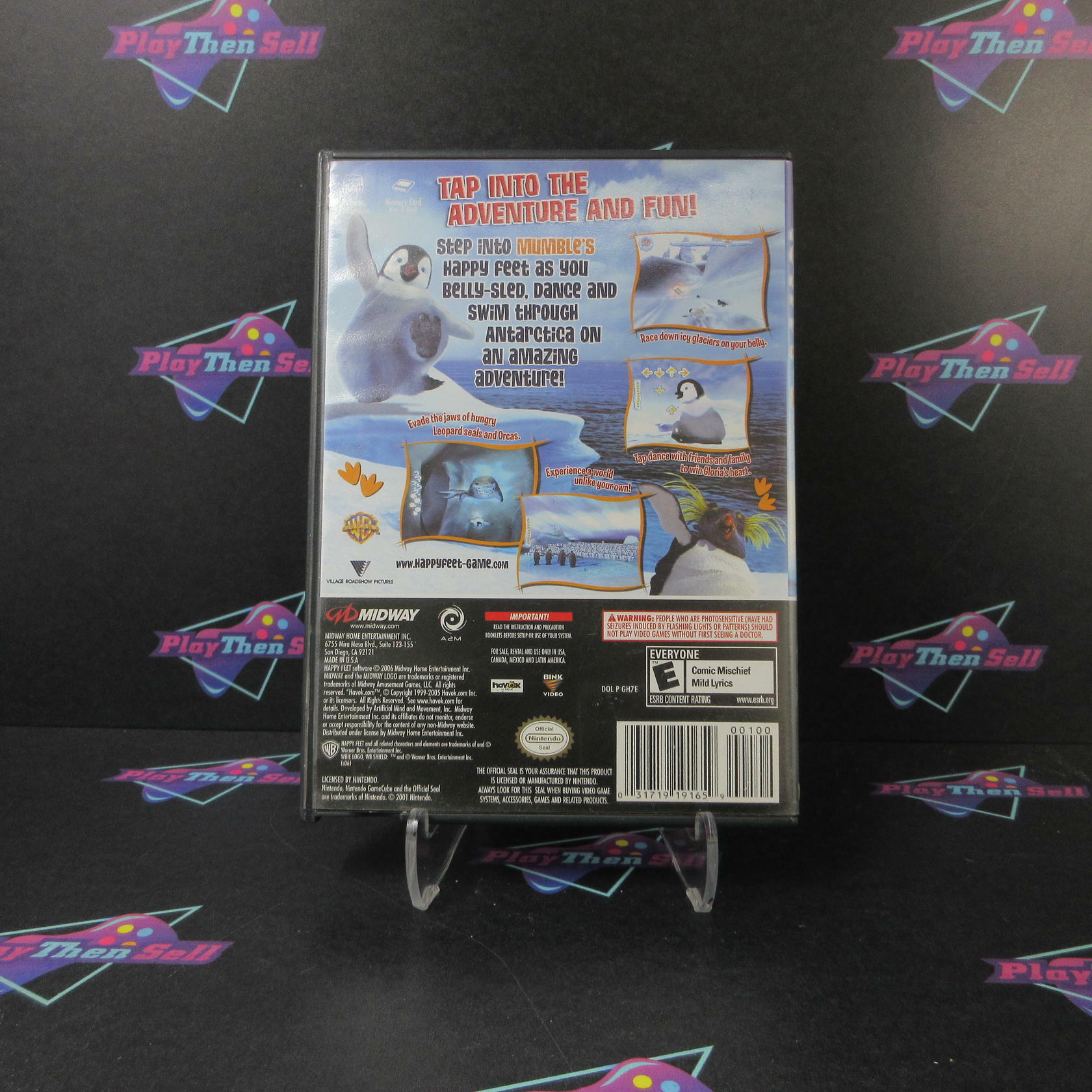 Happy Feet Nintendo Gamecube + Reg Card / Movie Ticket - Like New
