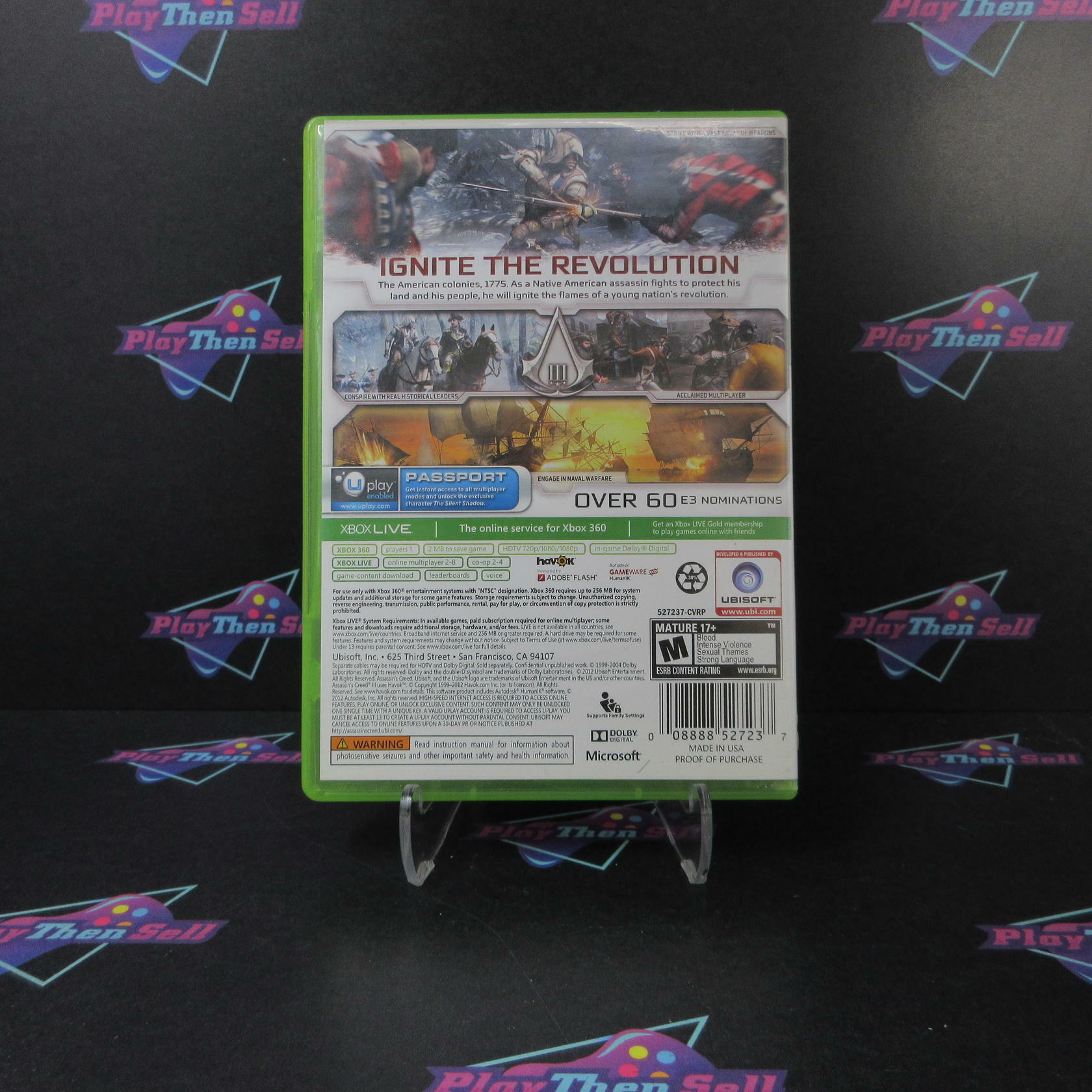 Assassin's Creed 3 Xbox 360 PH BL Disc - Very Good