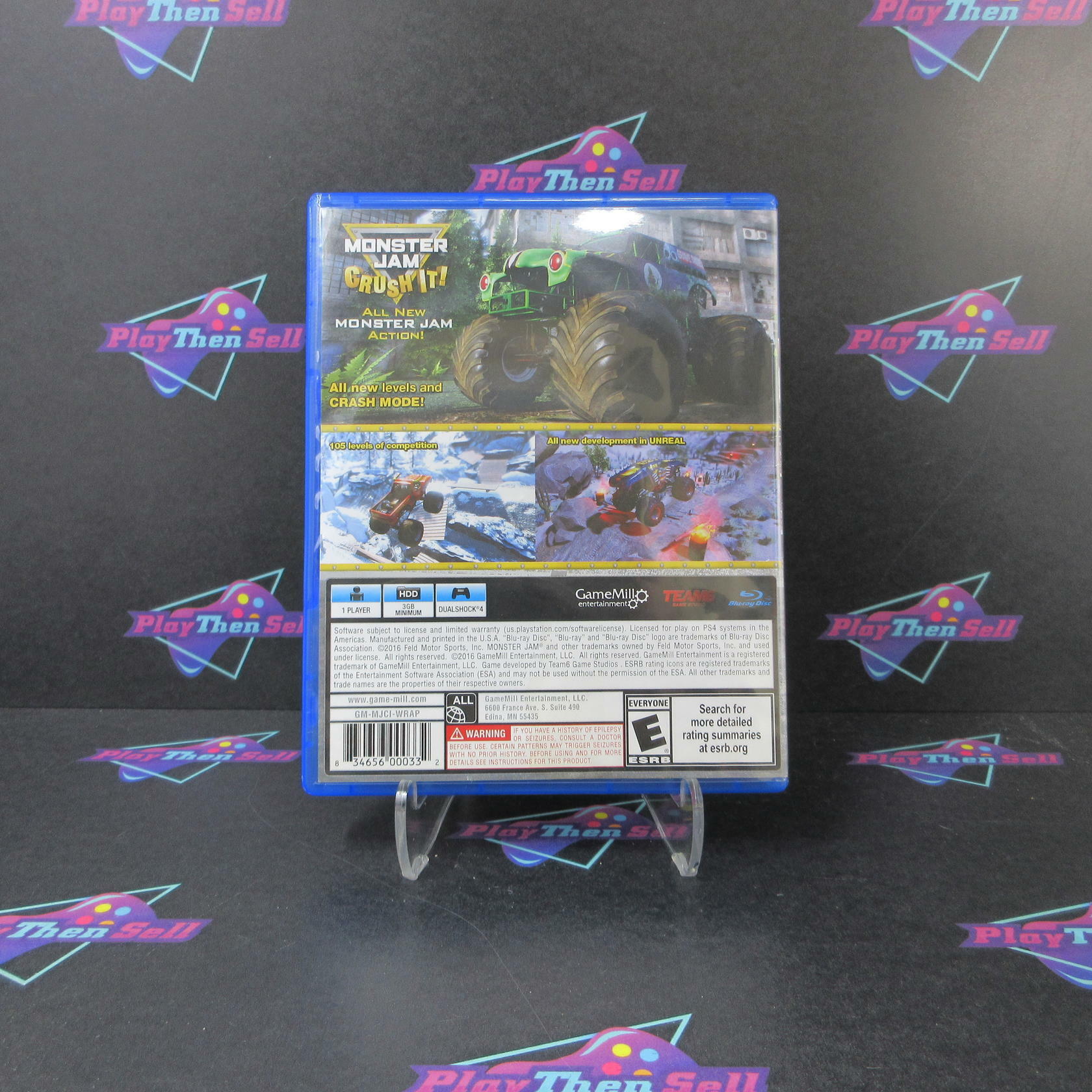 Monster Jam Crush It PS4 PlayStation 4 AD Complete CIB - Very Good