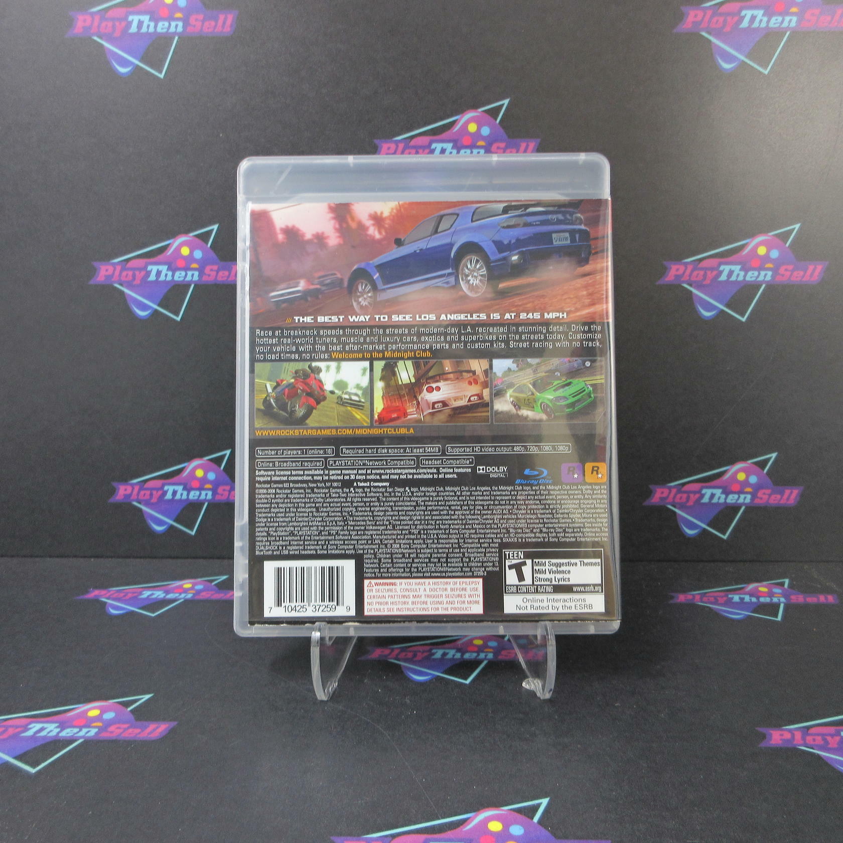 Midnight Club Los Angeles GH Complete Edition Disc PS3 PlayStation 3 AD/NM - Very Good