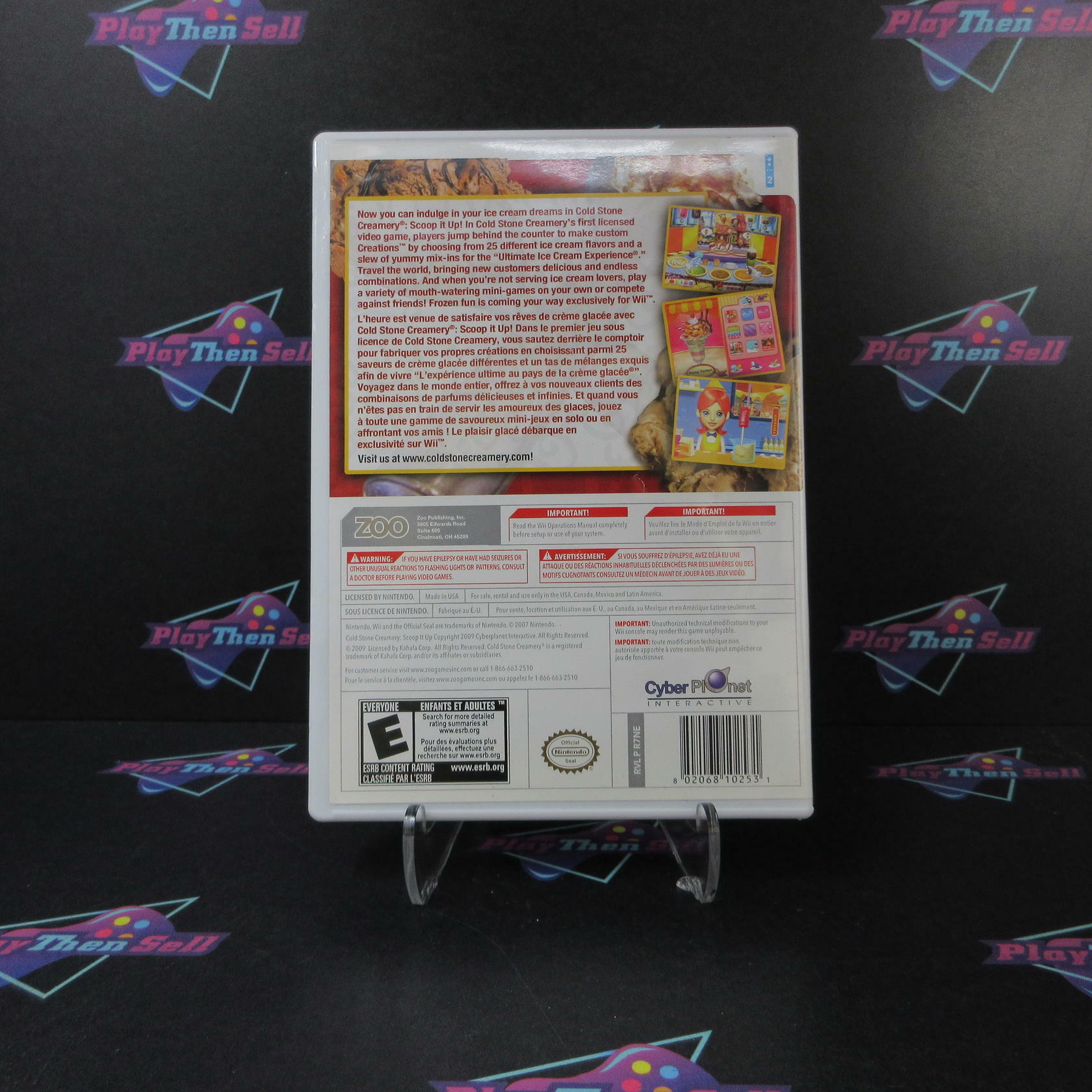 Cold Stone Creamery Scoop It Up Nintendo Wii AD Complete CIB - Very Good