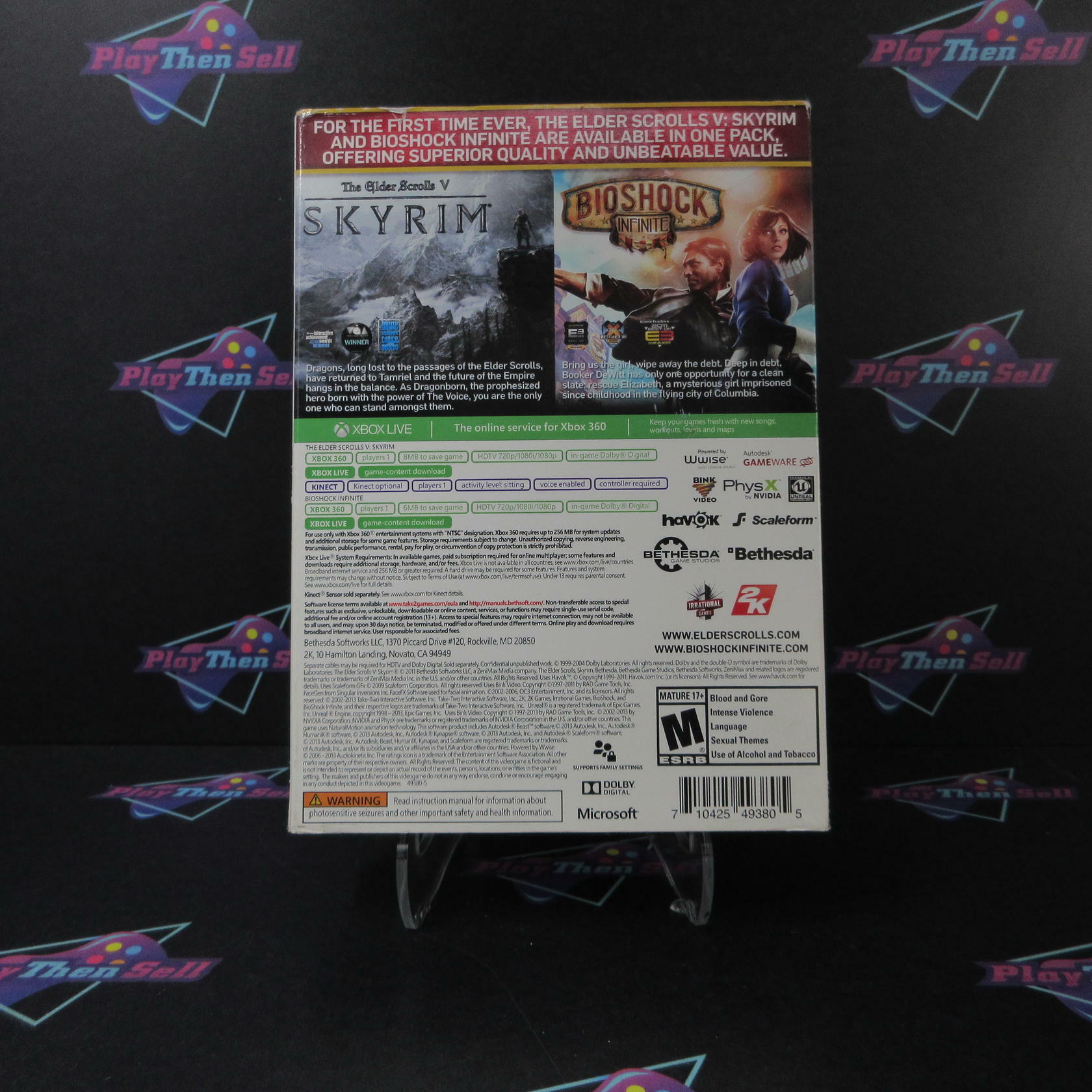 The Elder Scrolls V Skyrim & Bioshock Infinite Bundle Xbox 360 - Like New
