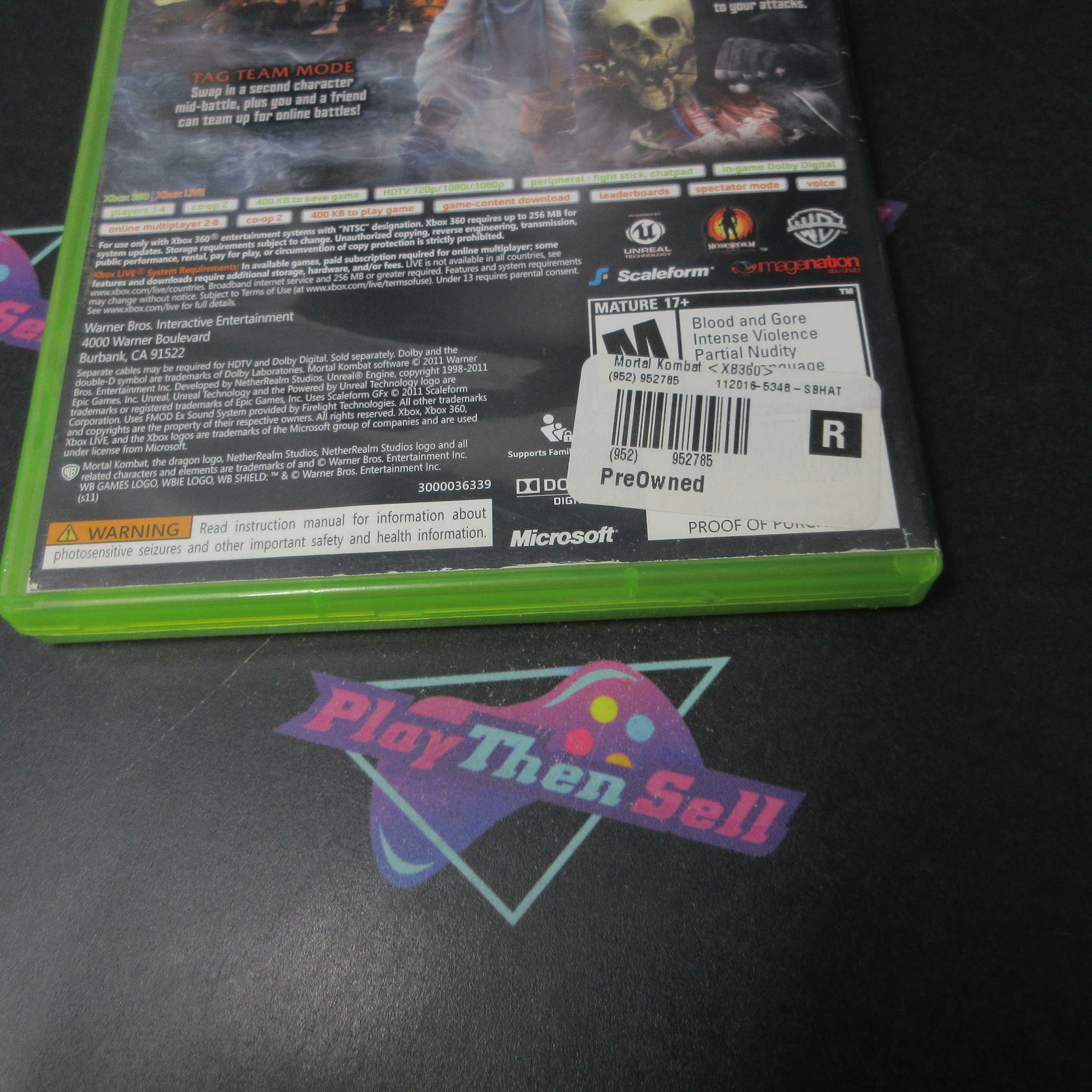 Mortal Kombat Xbox 360 AD/NM - Very Good