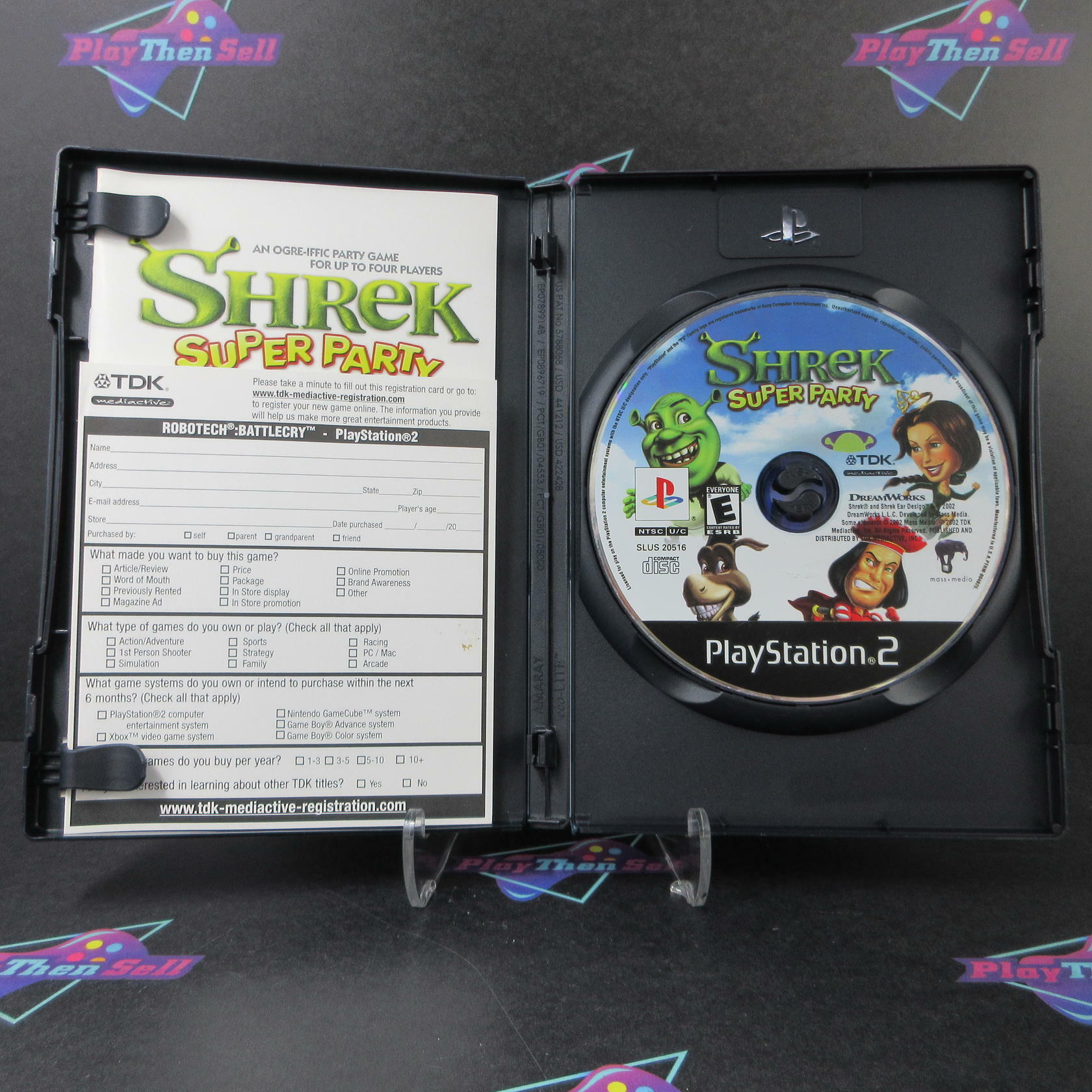 Shrek Super Party PS2 PlayStation 2 + Reg Card - Like New