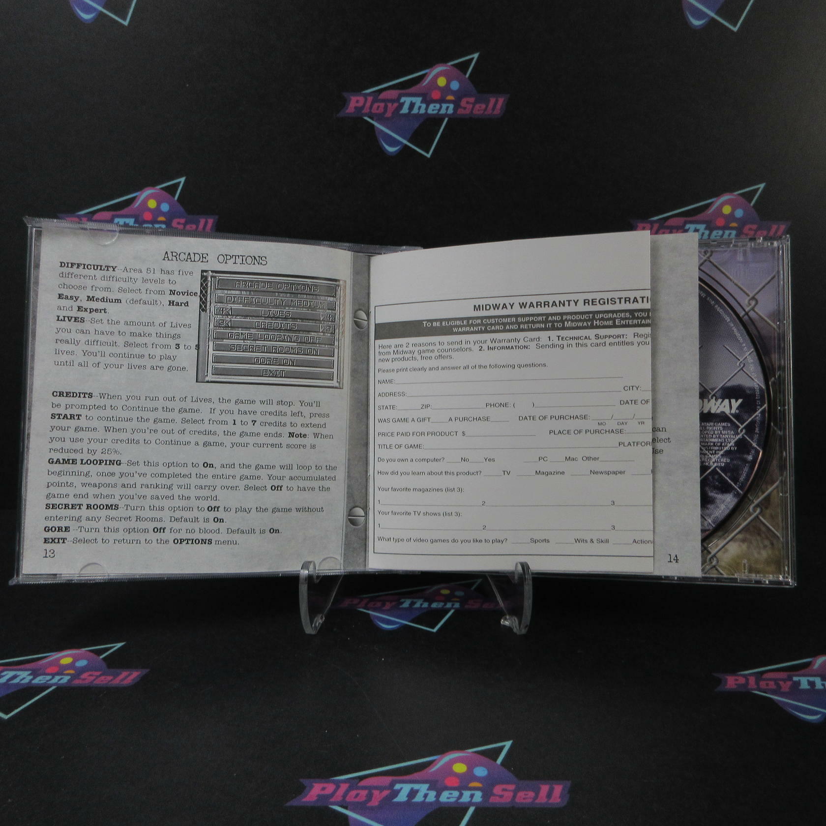 Area 51 PS1 PlayStation 1 + Reg Card - Like New