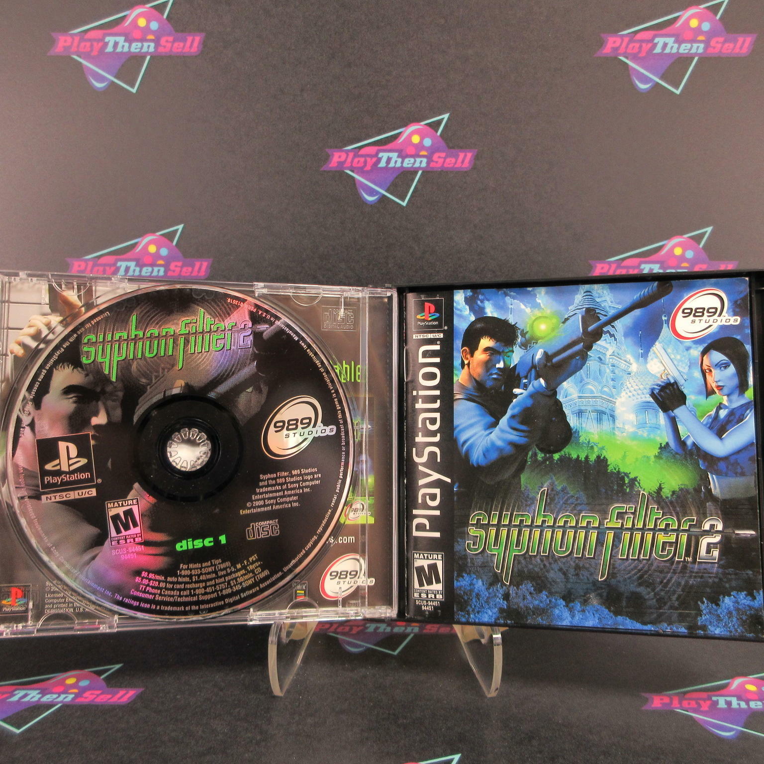 Syphon Filter 2 PS1 PlayStation 1 Black Label - Like New