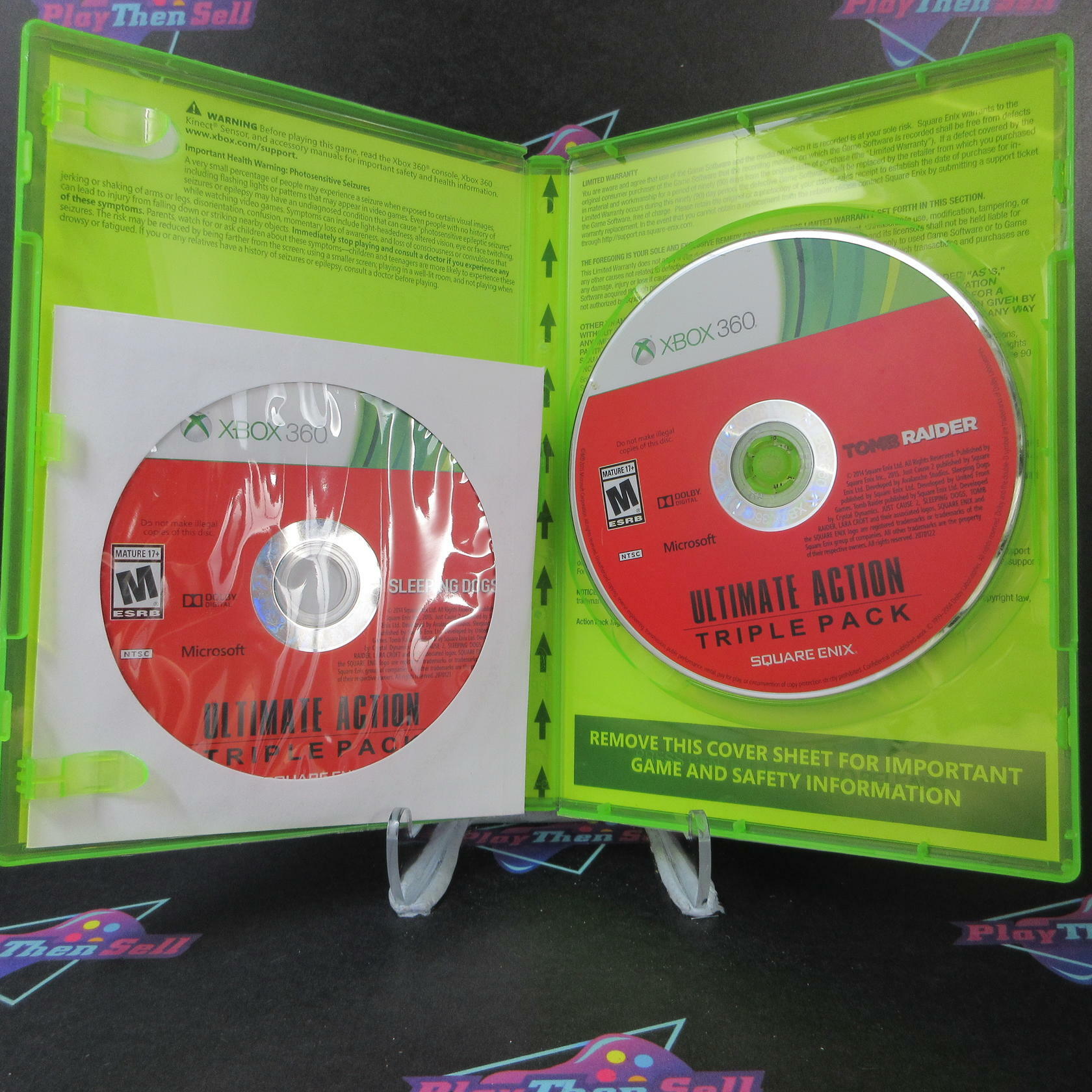 Ultimate Action Triple Pack Xbox 360 - Just Cause 2/ Tomb Raider/ Sleeping Dogs - Like New