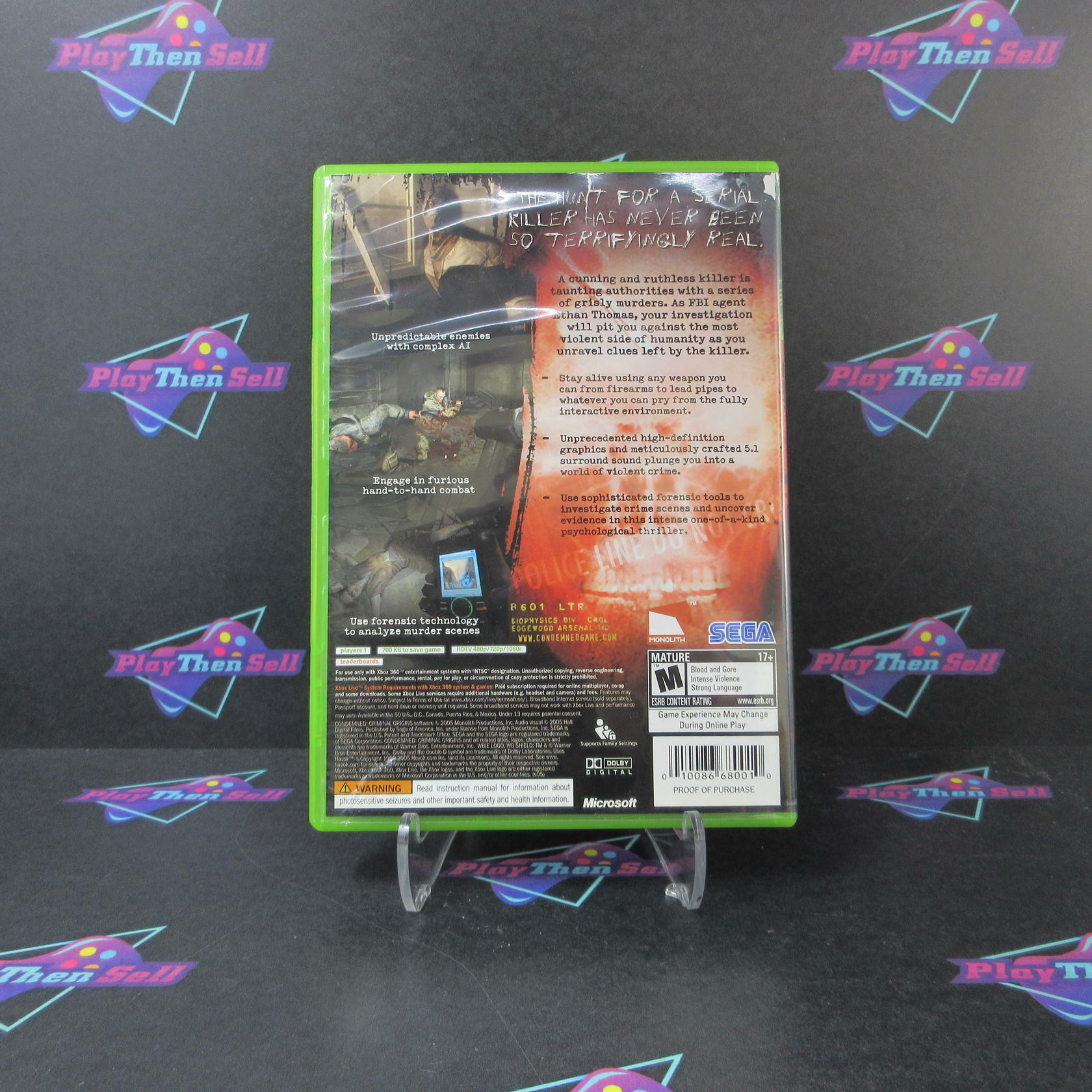 Condemned Criminal Origins Xbox 360 AD Complete CIB - Very Good