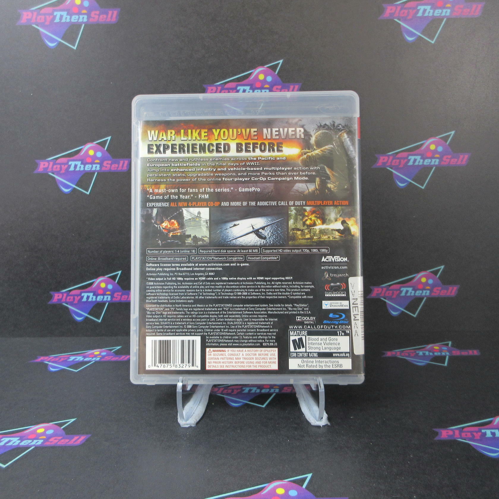 Call of Duty World at War PS3 PlayStation 3 AD Complete CIB - Very Good