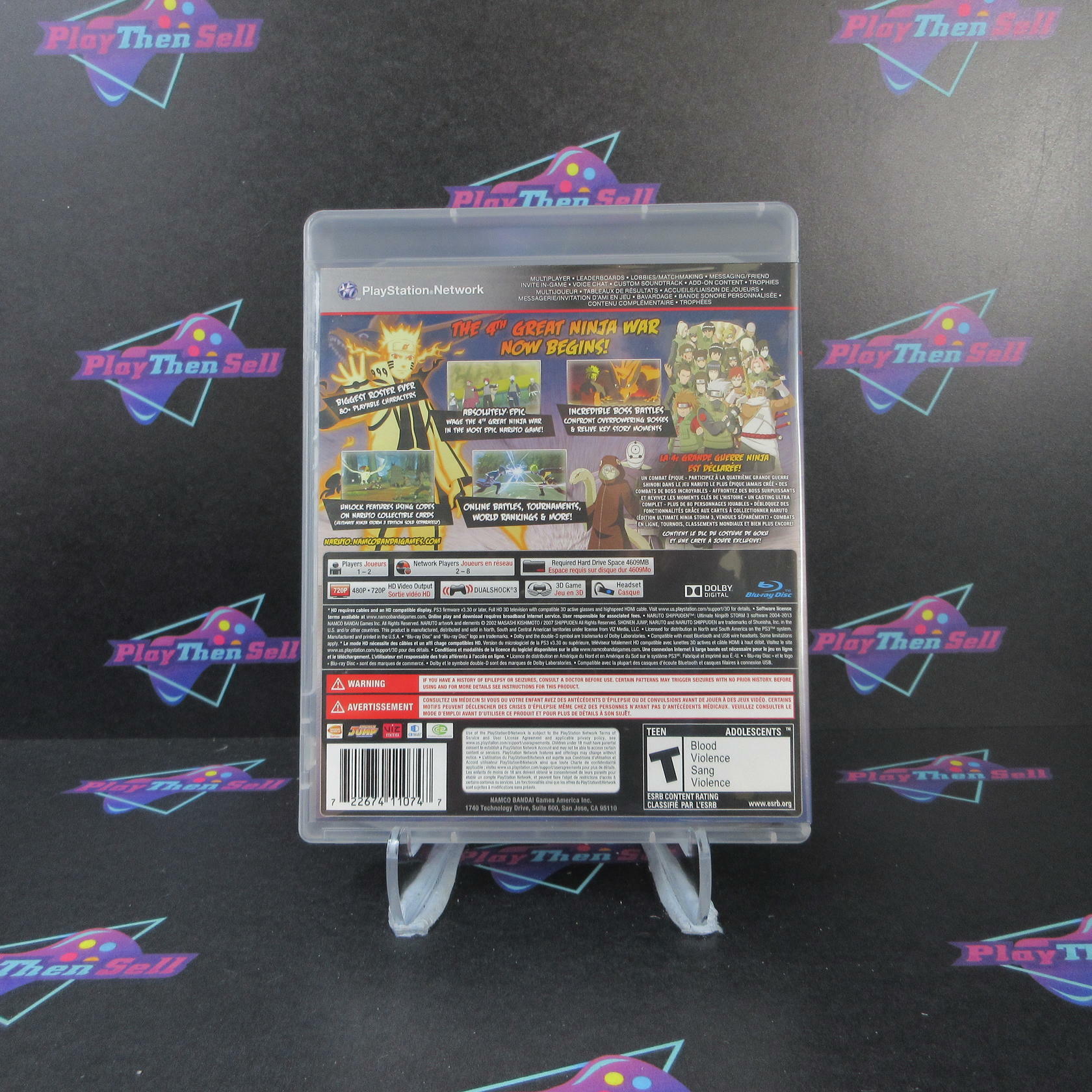 Naruto Shippuden Ultimate Ninja Storm 3 PS3 PlayStation 3 + Trading Card - Like New