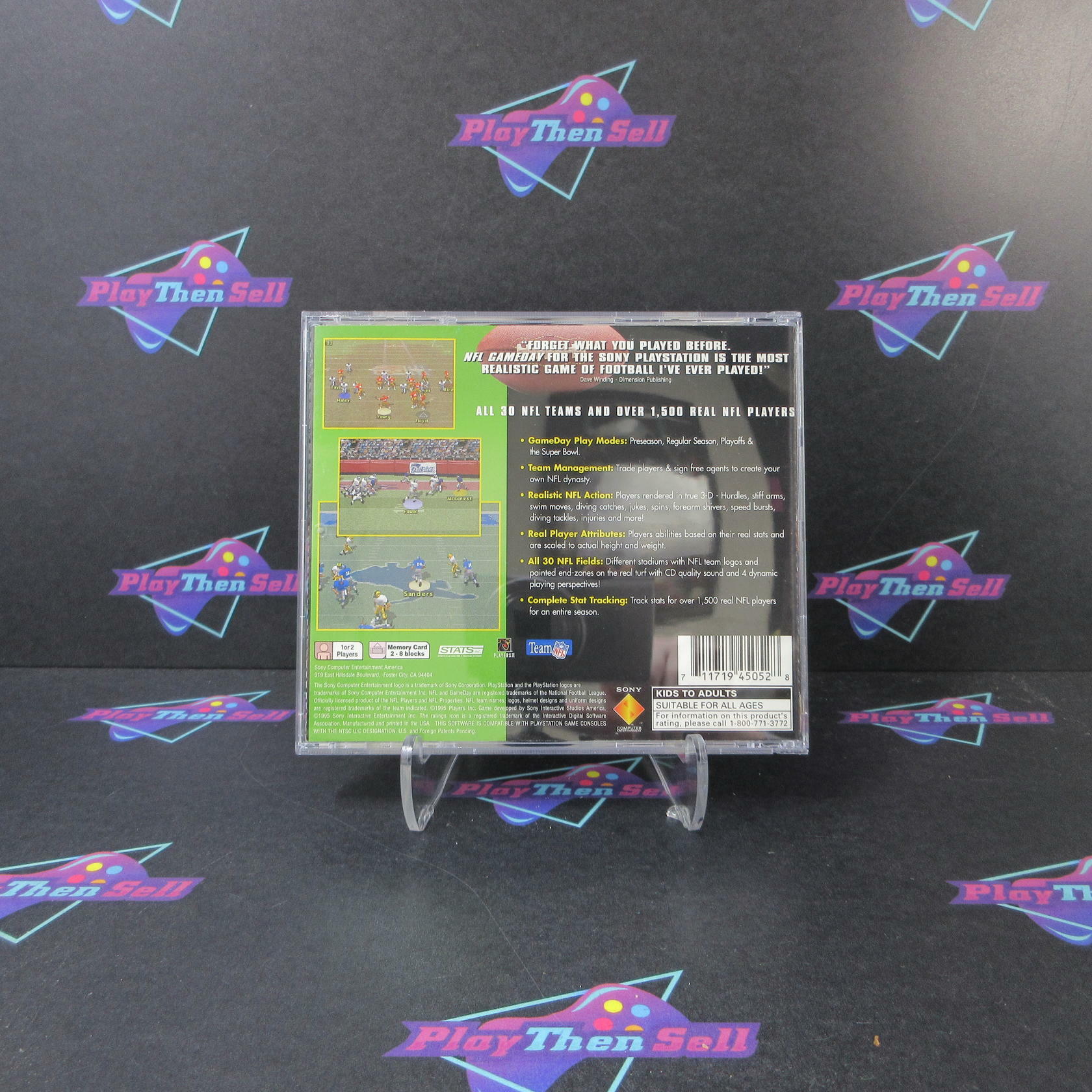 NFL GameDay PS1 PlayStation 1 MD + Reg Card Complete CIB - Very Good