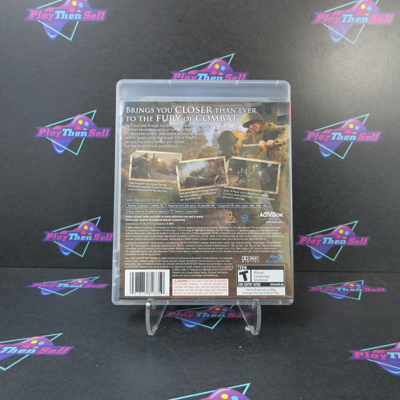 Call of Duty 3 GH Disc PS3 PlayStation 3 AD/NM - Very Good