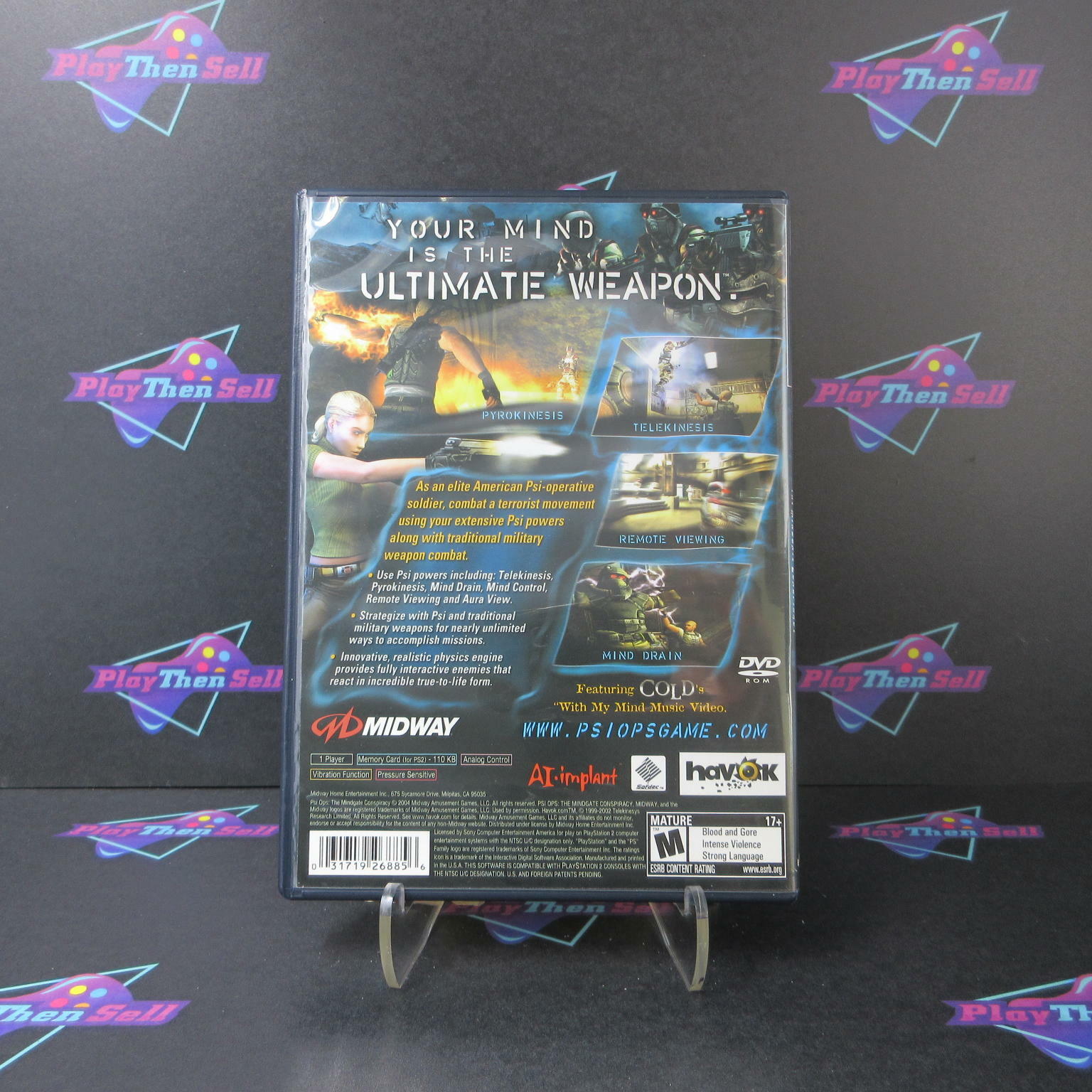 Psi-Ops The Mindgate Conspiracy PS2 PlayStation 2 + Reg Card - Like New