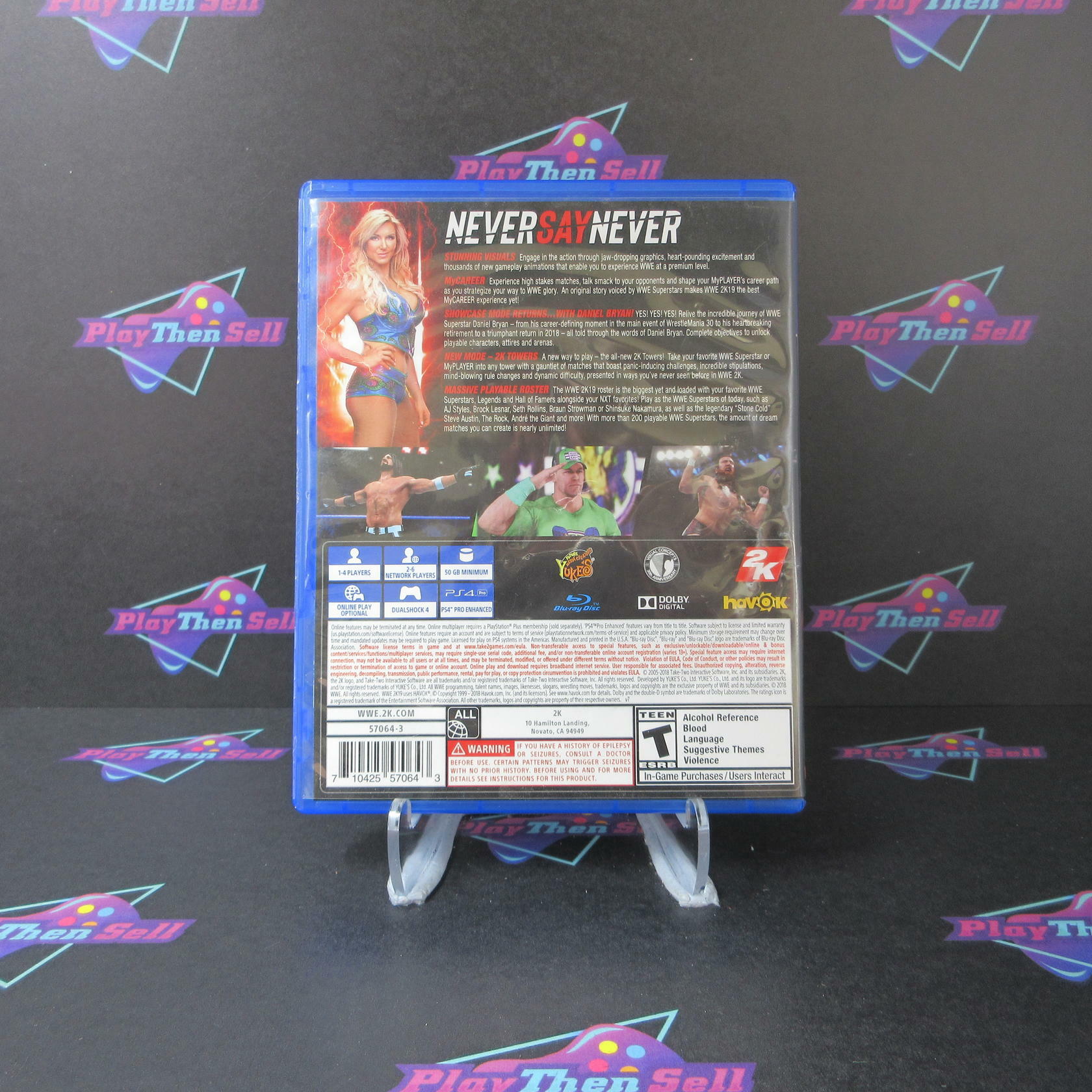 WWE 2K19 PS4 PlayStation 4 AD Complete CIB - Very Good