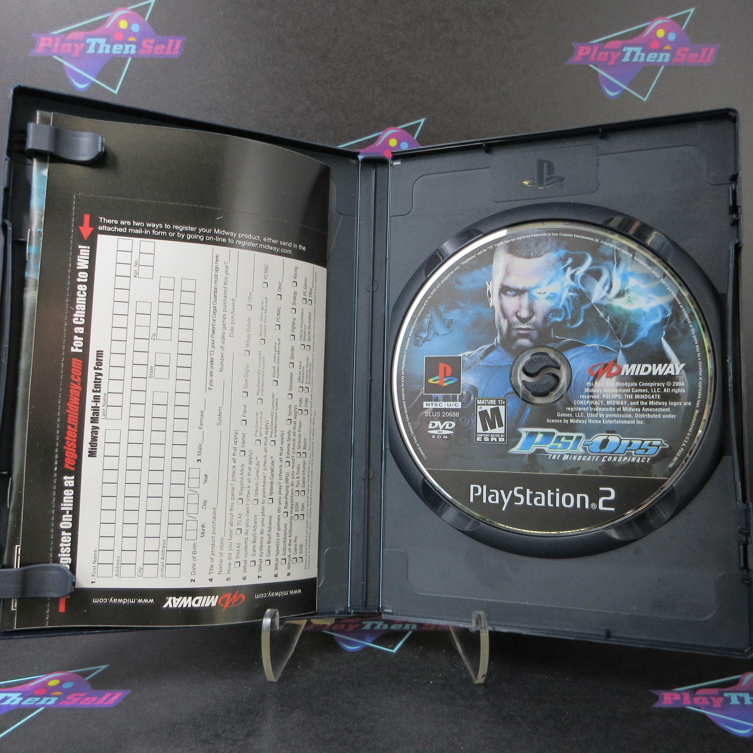 Psi-Ops The Mindgate Conspiracy PS2 PlayStation 2 + Reg Card - Like New