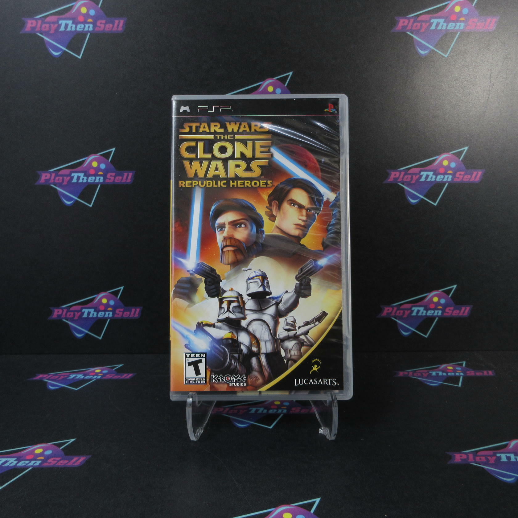 Star Wars the Clone Wars Republic Heroes Sony PSP Clear UMD - Like New