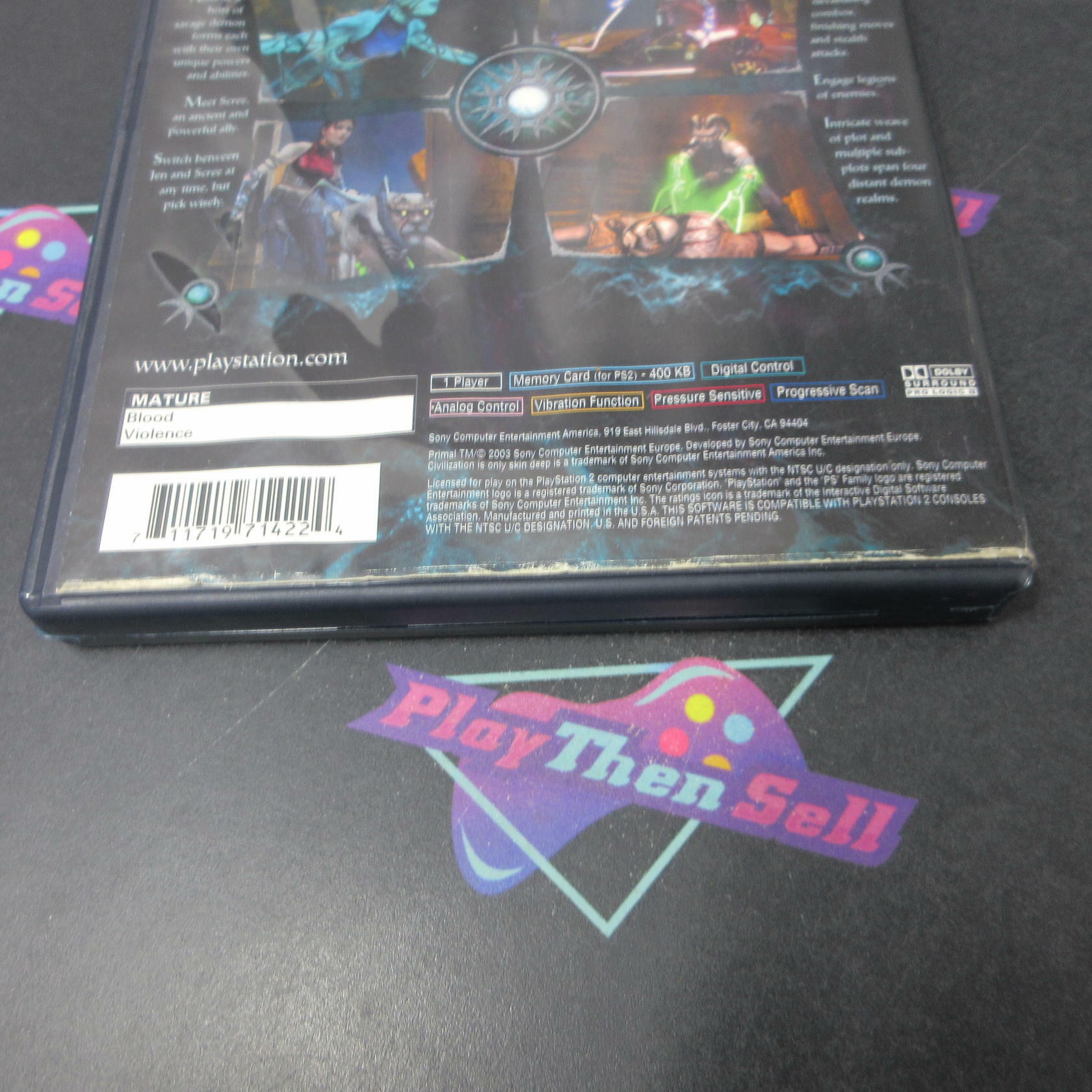 Primal PS2 PlayStation 2 AD/NM - Very Good