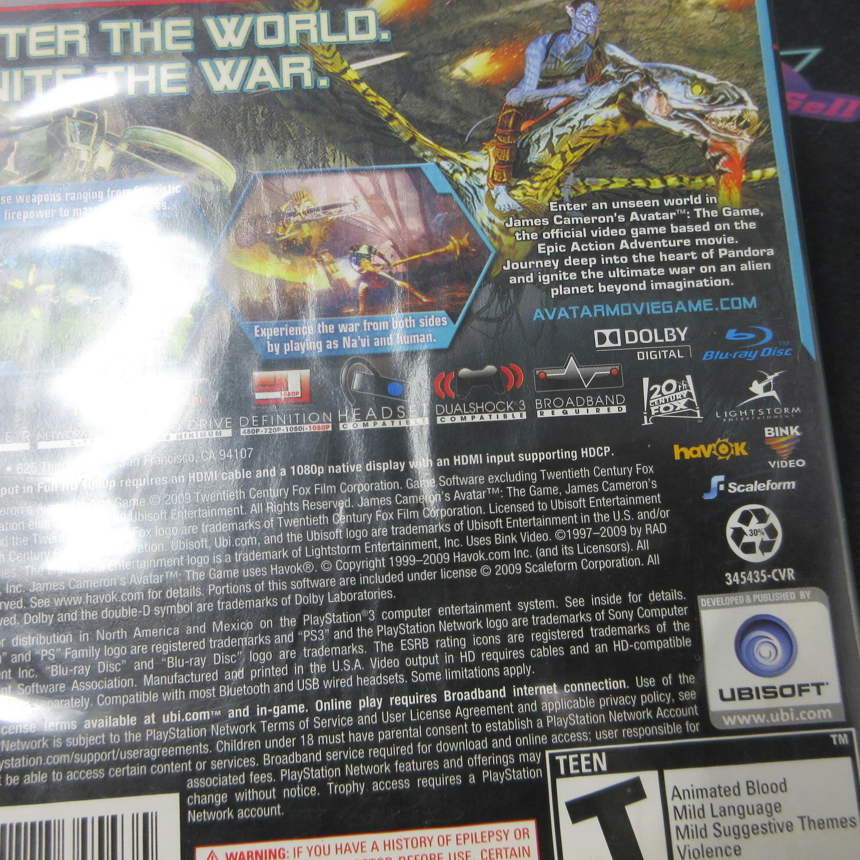Avatar PS3 PlayStation 3 AD Complete CIB - Very Good