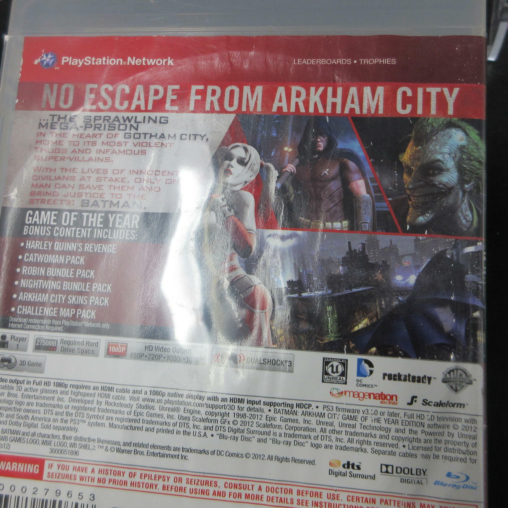 Batman Arkham City GOTY Edition GH BL Disc PS3 PlayStation 3 AD Complete CIB - Very Good