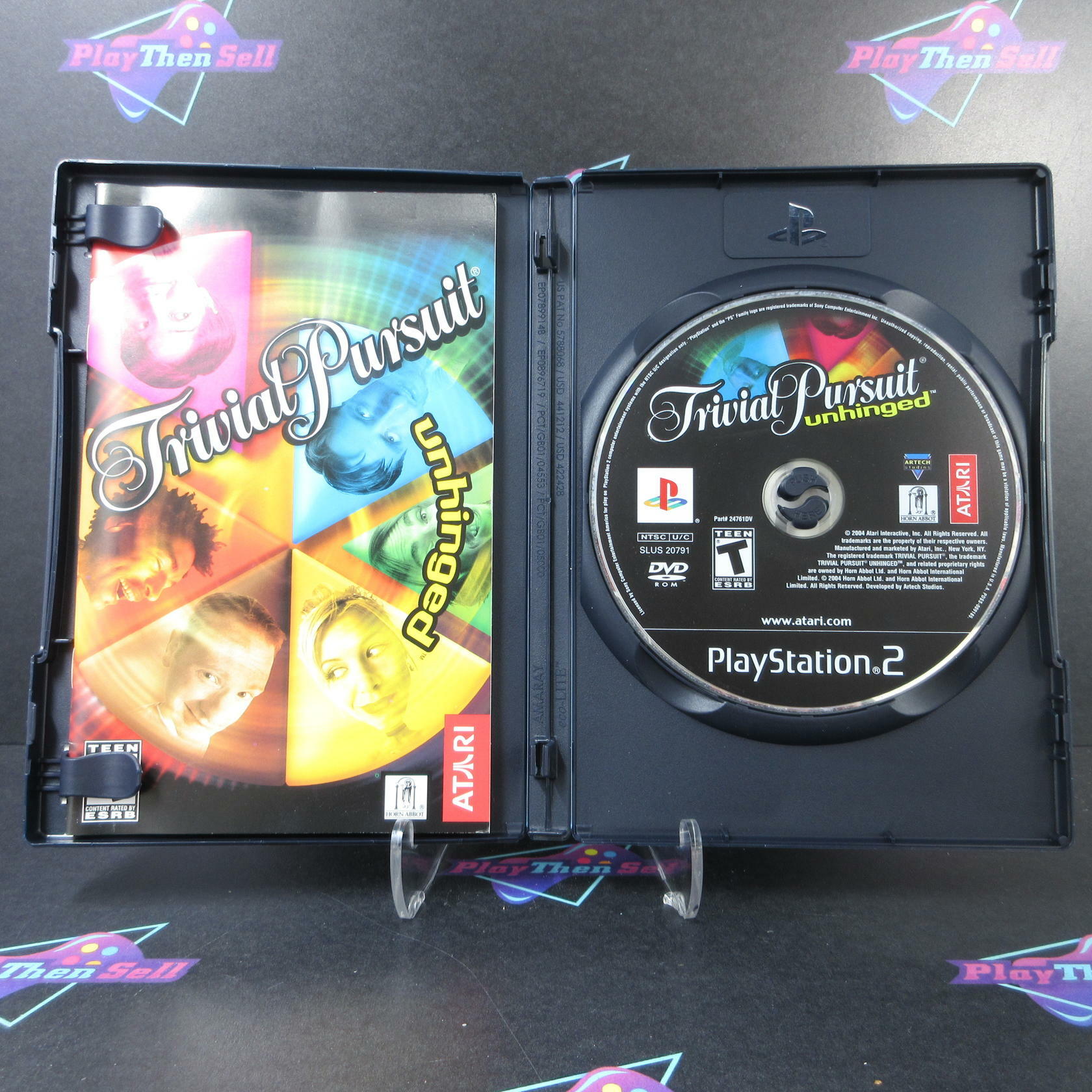 Trivial Pursuit Unhinged PS2 PlayStation 2 + Stickers - Like New
