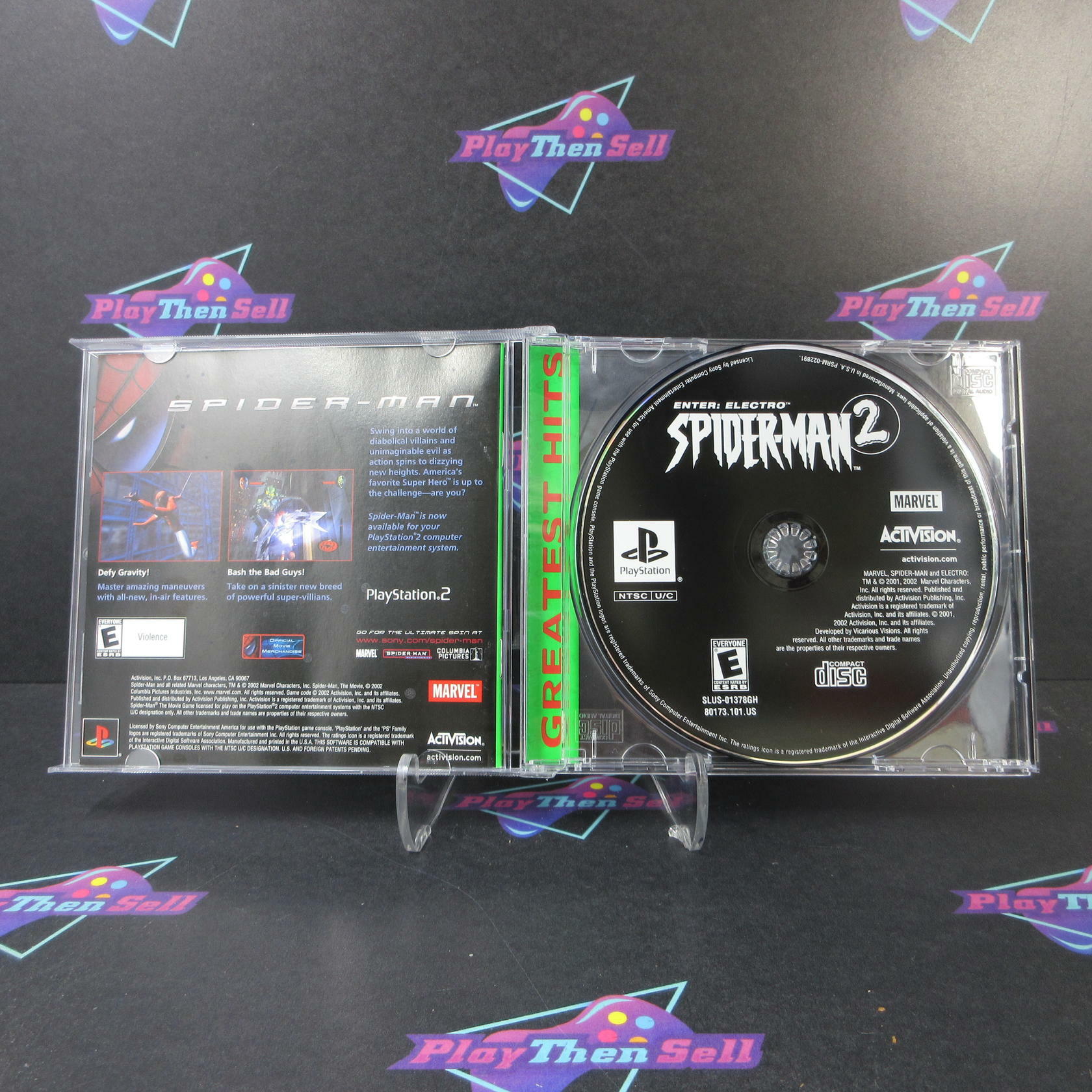 Spider-Man 2 Enter Electro PS1 PlayStation 1 GH + Reg Card - Like New