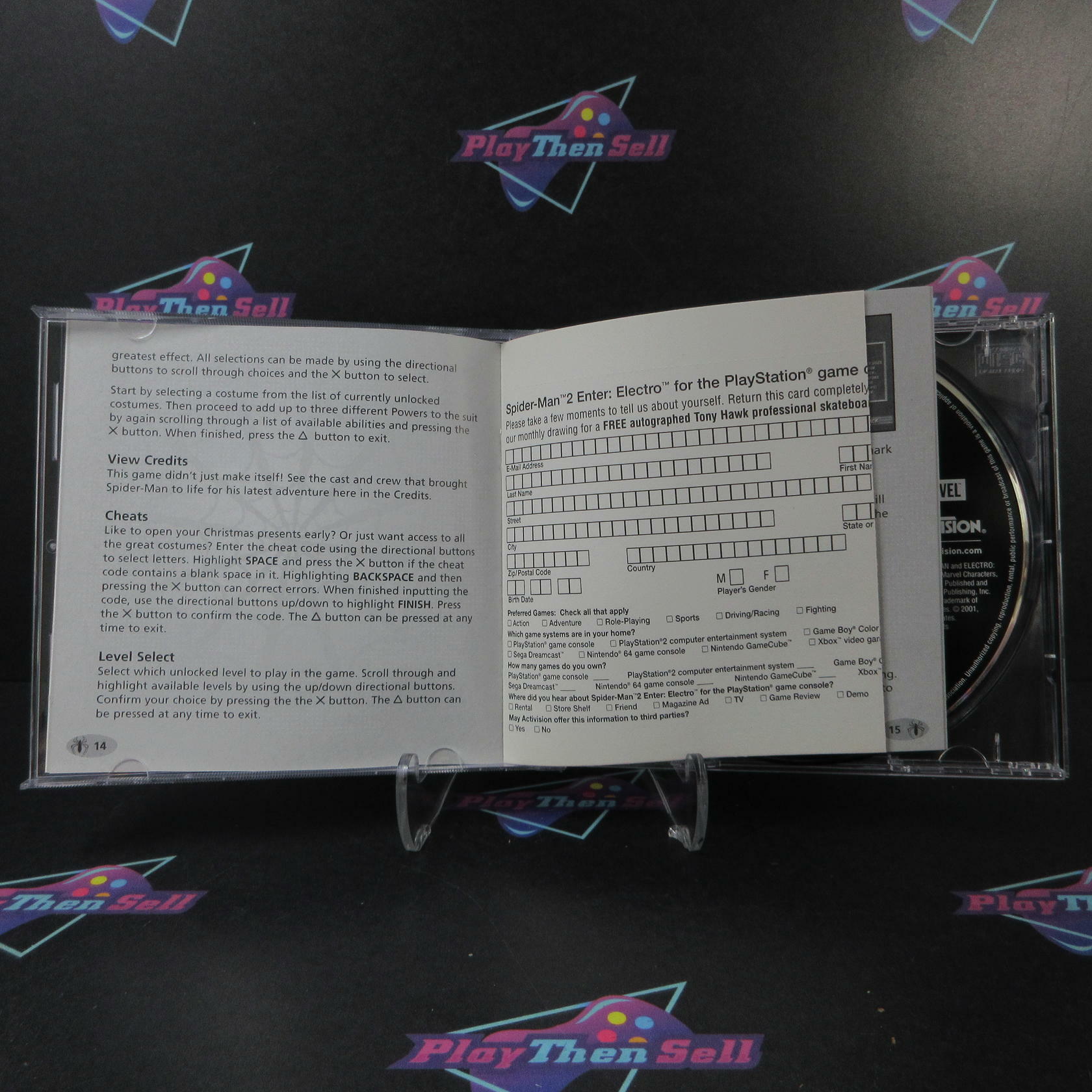 Spider-Man 2 Enter Electro PS1 PlayStation 1 GH + Reg Card - Like New