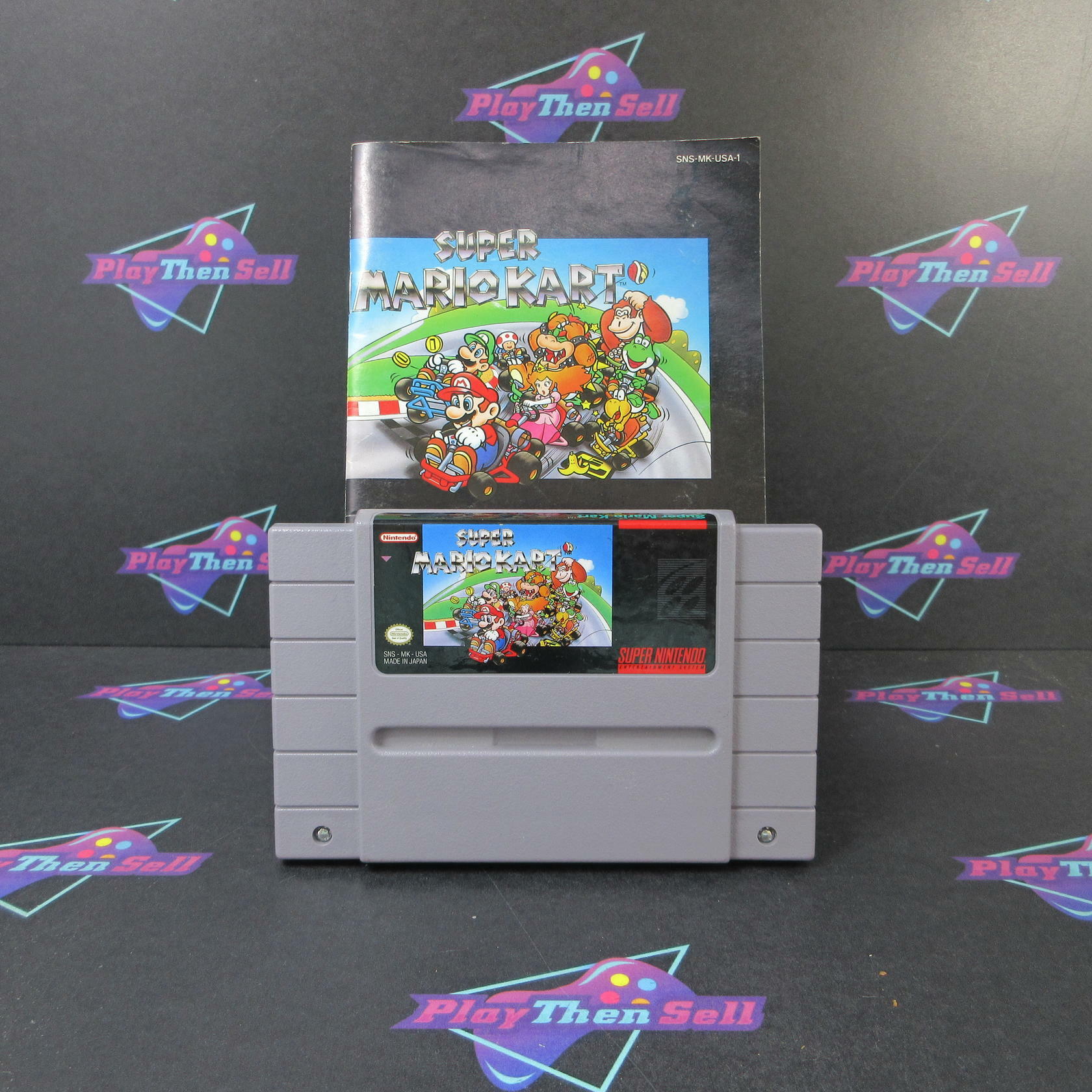 Super Mario Kart Super Nintendo SNES Cartridge + Manual Authentic / Tested - Good