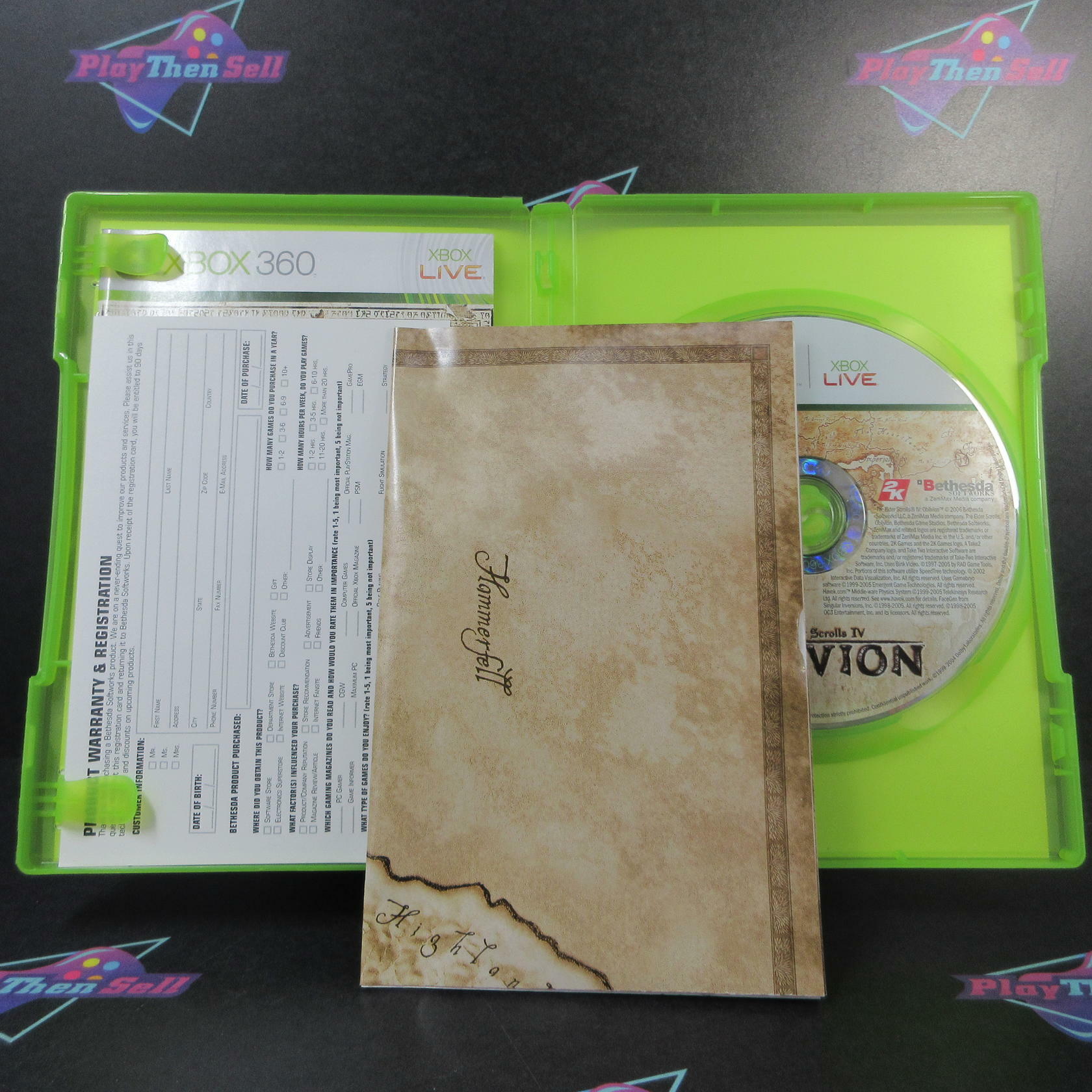 Elder Scrolls IV Oblivion Xbox 360 + Map / Reg Card Complete - Excellent