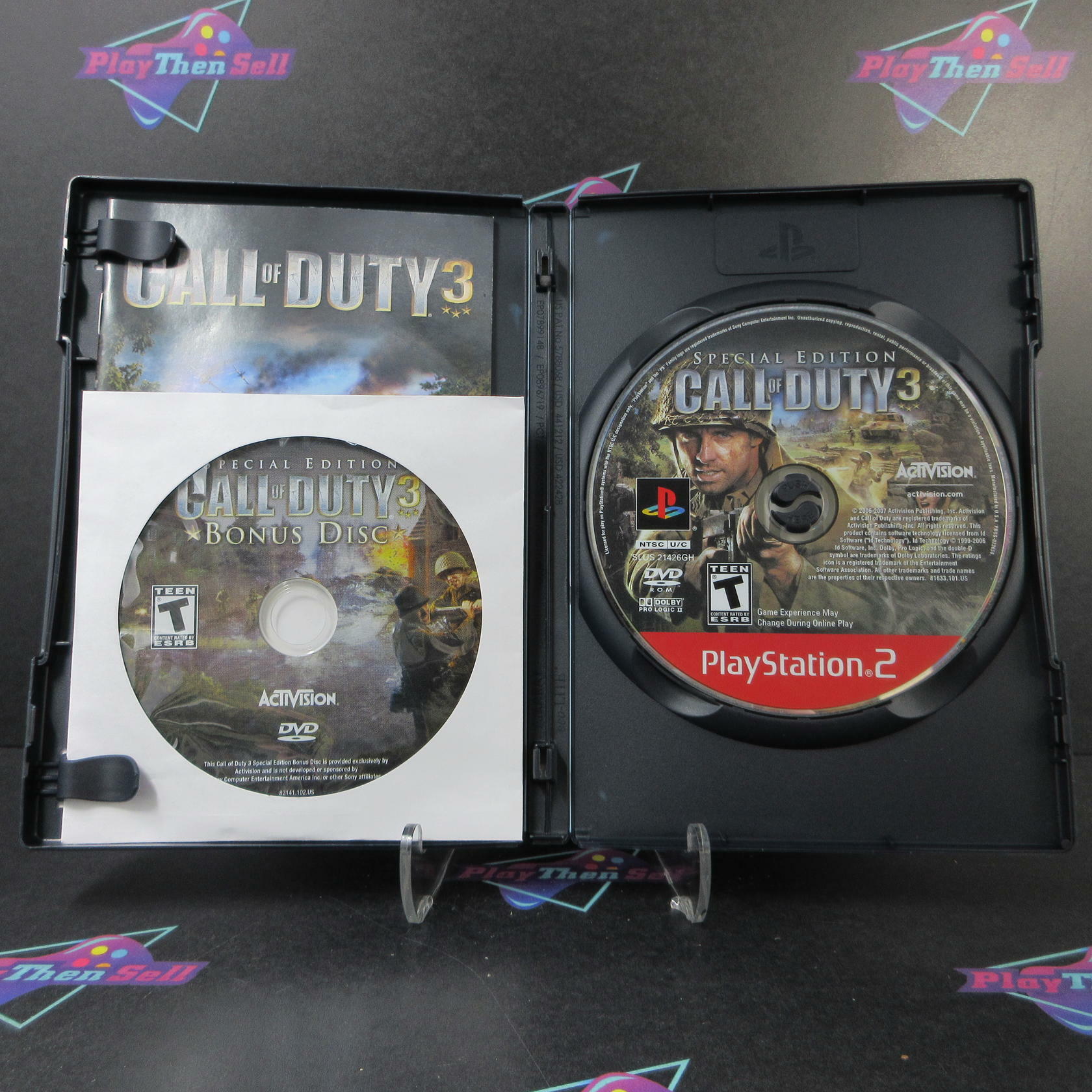 Call of Duty 3 Special Edition GH PS2 PlayStation 2 AD + Bonus Disc Complete CIB - Good
